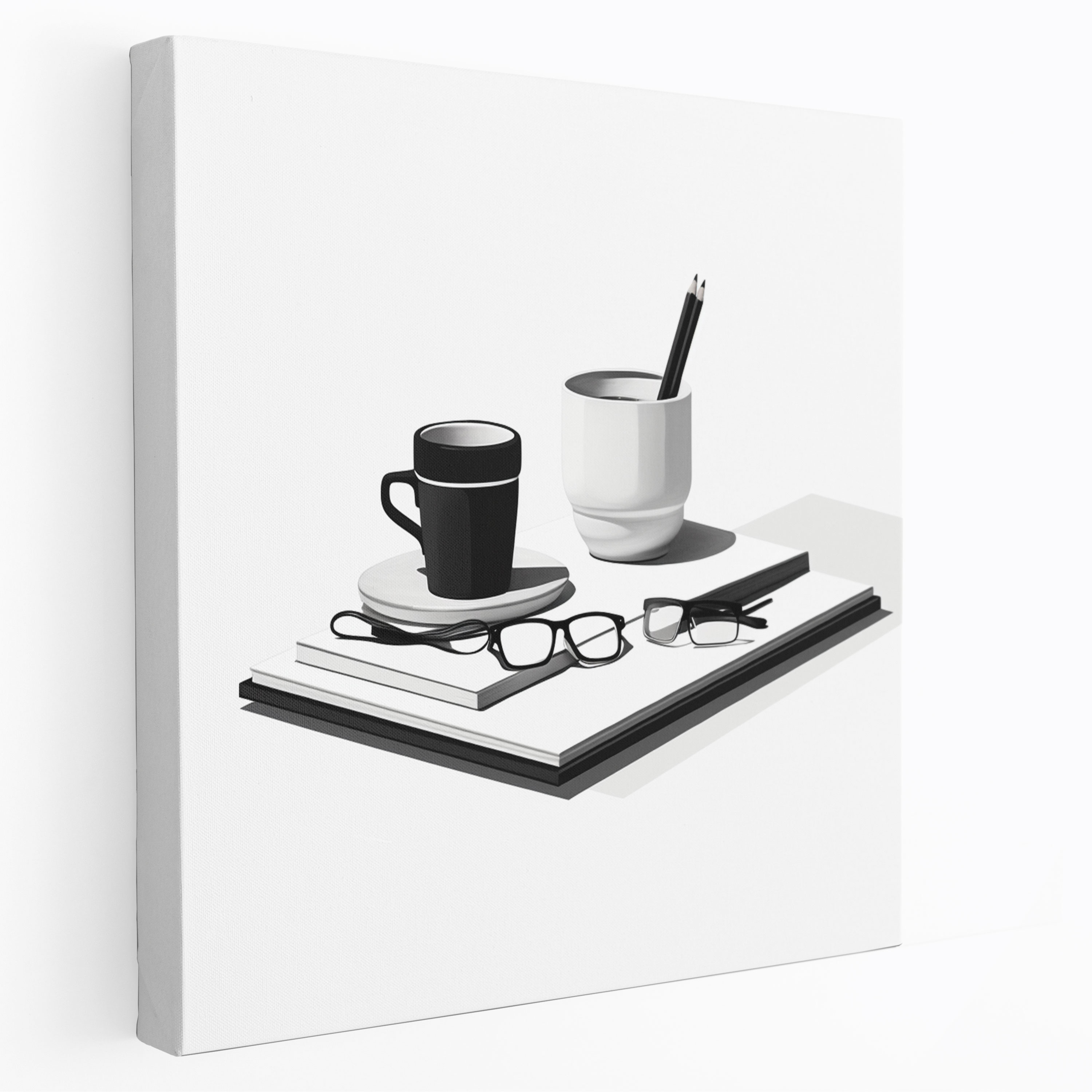 Still Life Wall Decoration - Minimalist Black And White - Canvas Print - Still Life, Modern Sophistication, Contemporary, Still Life