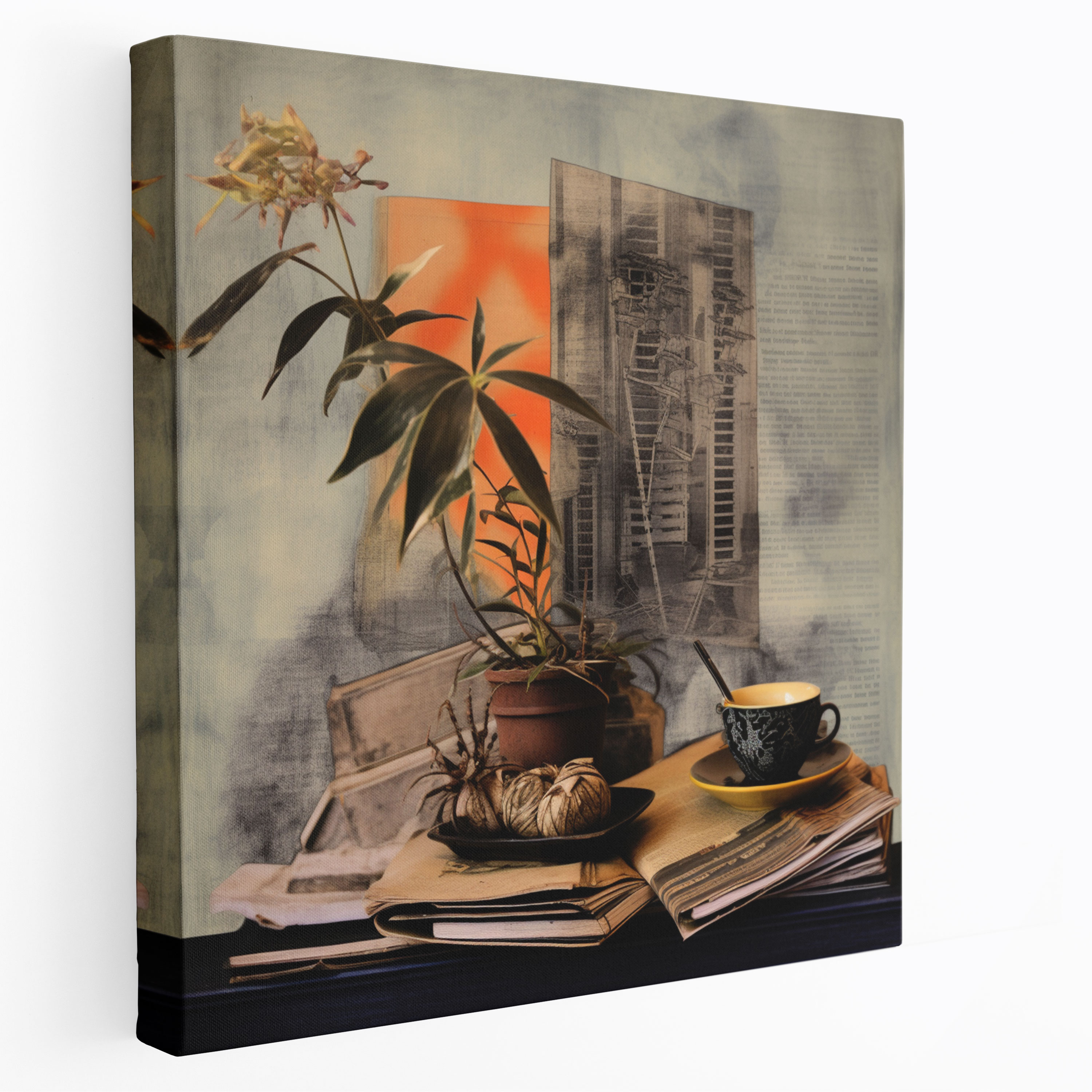 Still Life Wall Art - Mixed Media Collage - Canvas Print - Still Life, Character, Home Decoration, Still Life