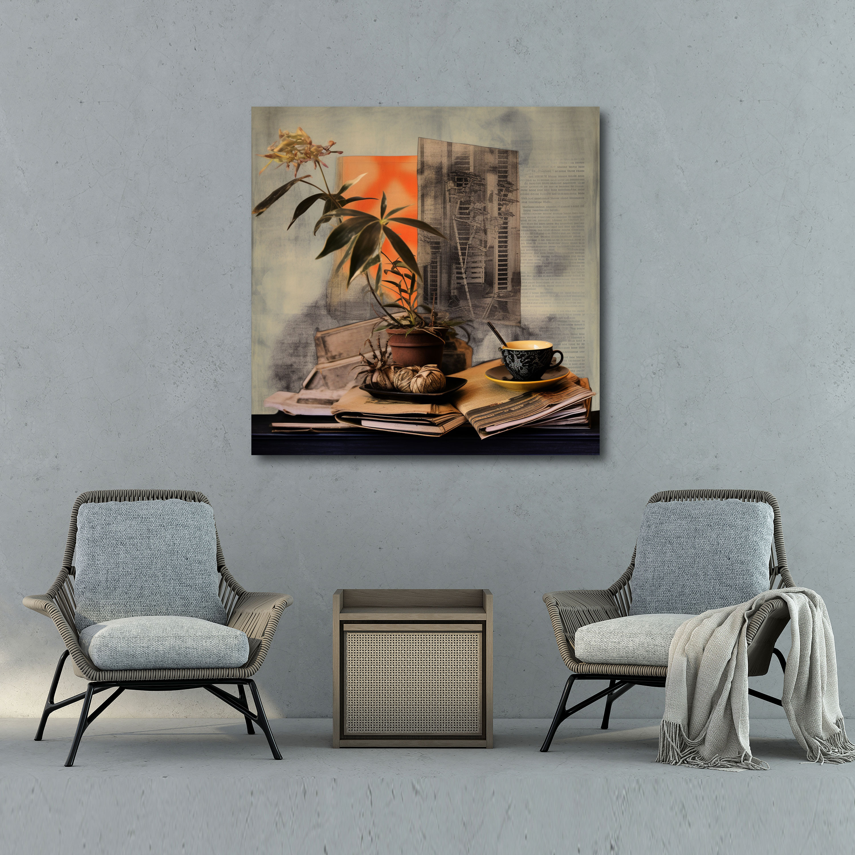Still Life Wall Art - Mixed Media Collage - Canvas Print - Still Life, Character, Home Decoration, Still Life