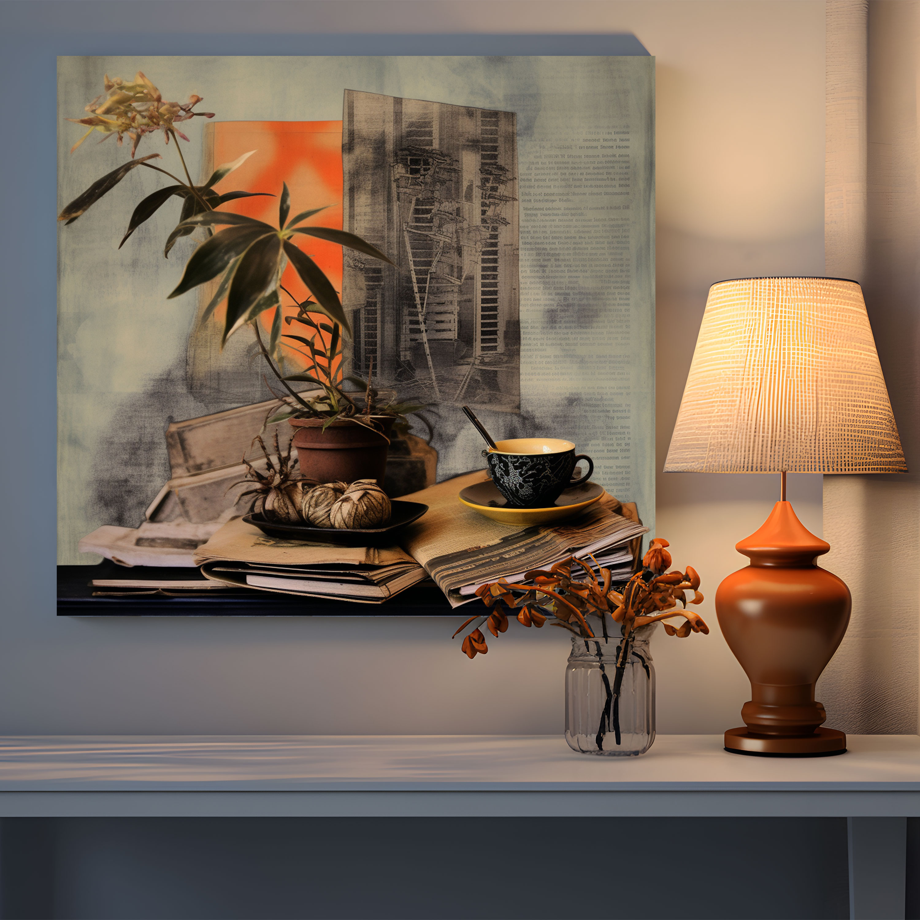 Still Life Wall Art - Mixed Media Collage - Canvas Print - Still Life, Character, Home Decoration, Still Life