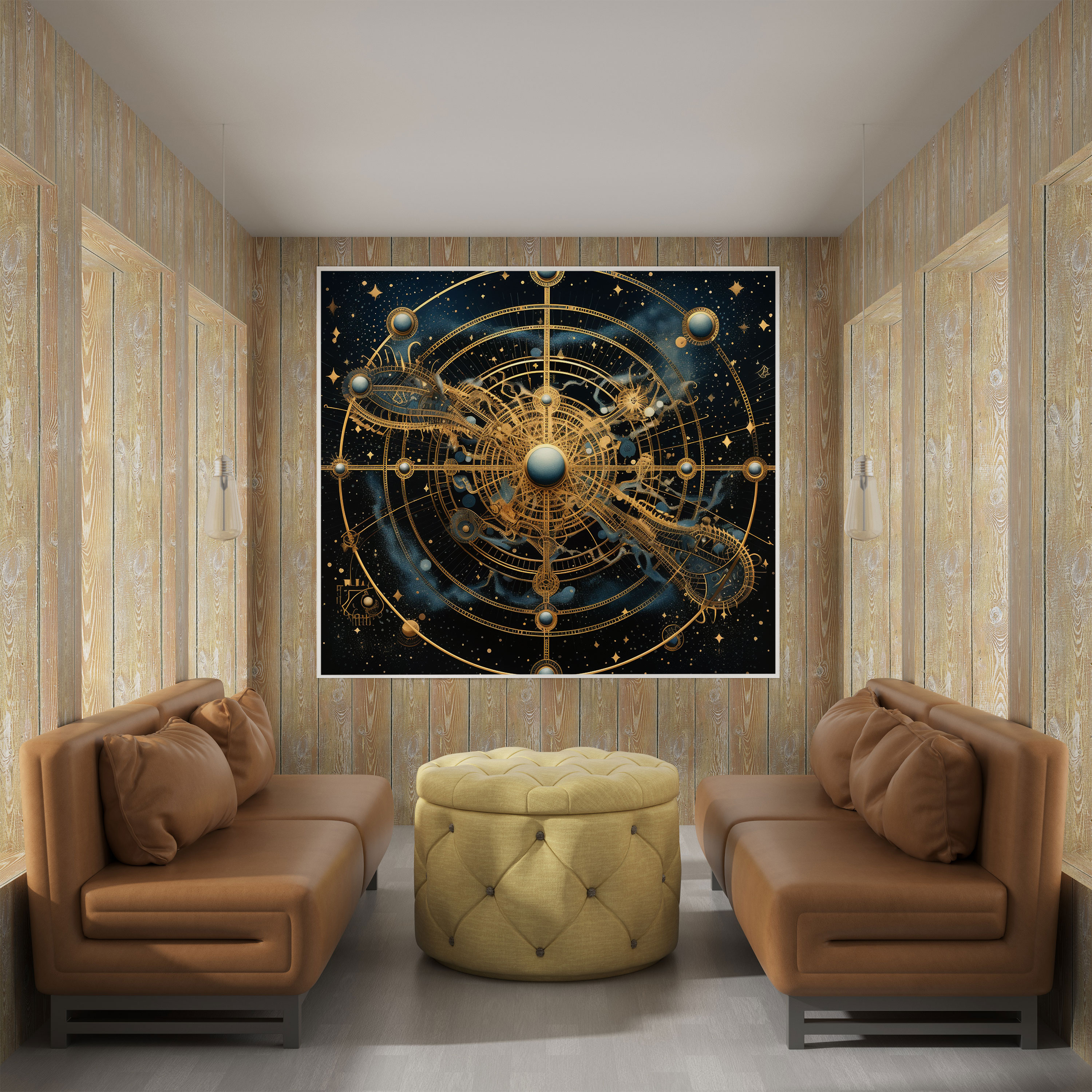 Modern Star Map Canvas Print - Star Map, Celestial Map, Contemporary Illustration, Canvas Print