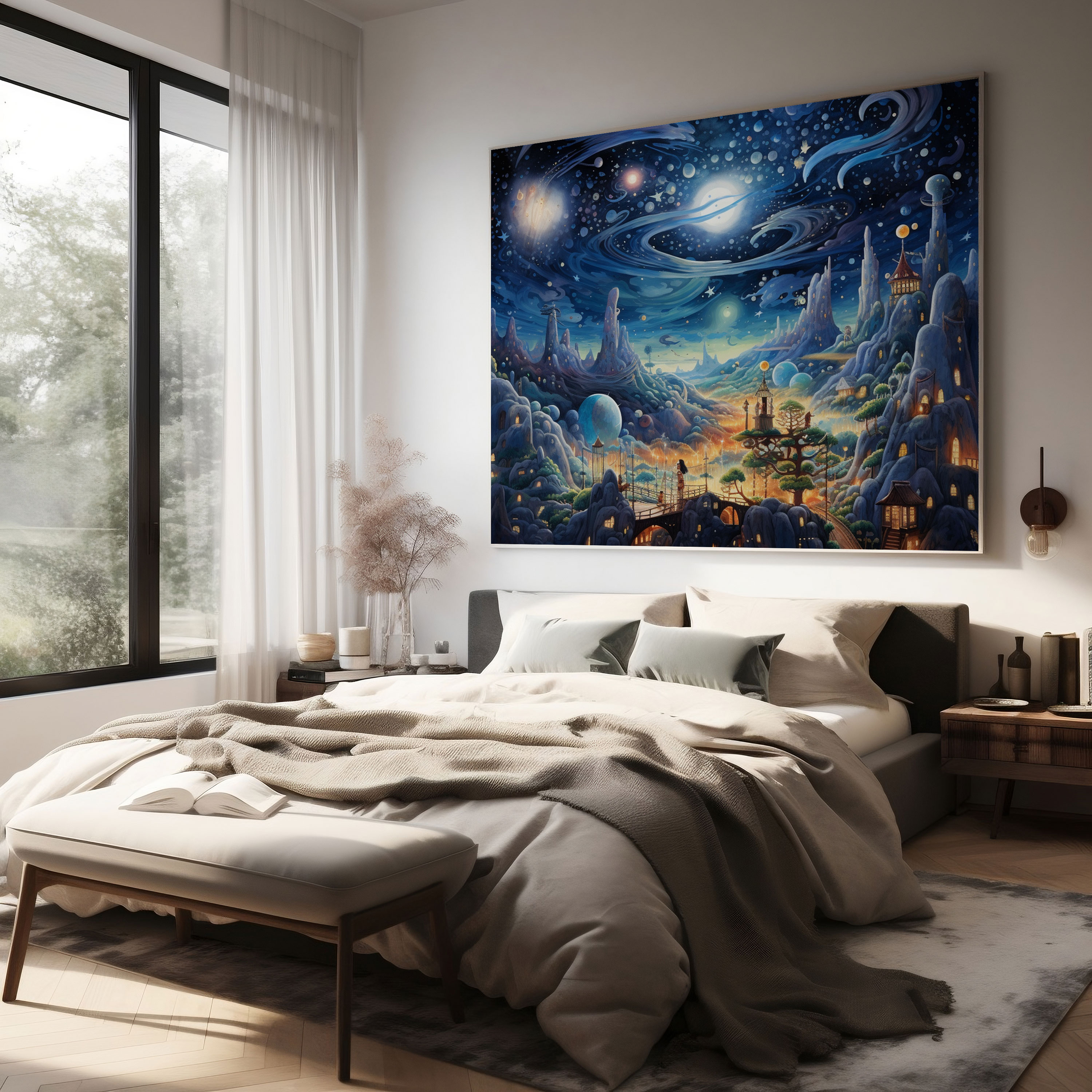 Whimsical Star Map Canvas Print - Star Map, Wall Decoration, Canvas Print, Home Decoration