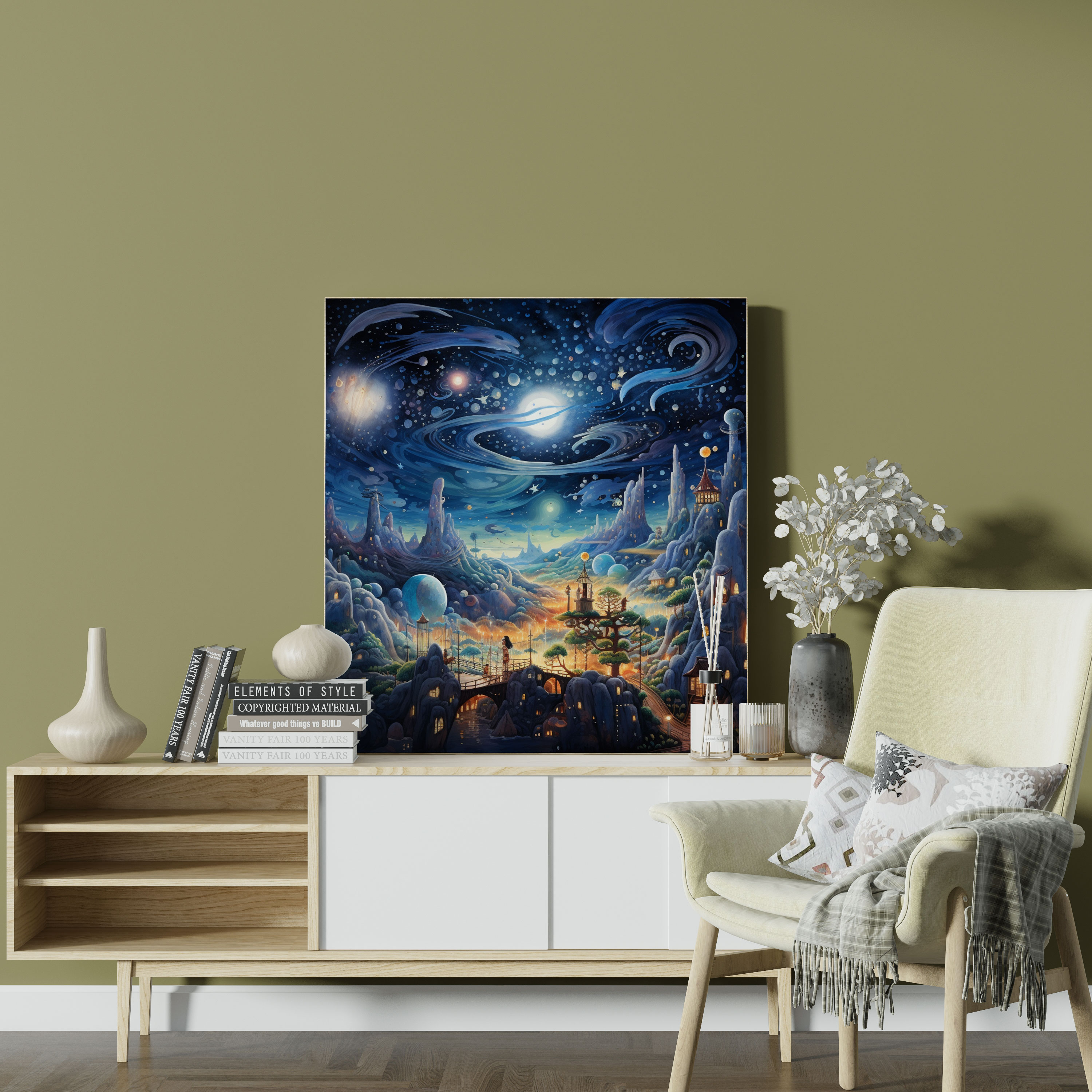 Whimsical Star Map Canvas Print - Star Map, Wall Decoration, Canvas Print, Home Decoration