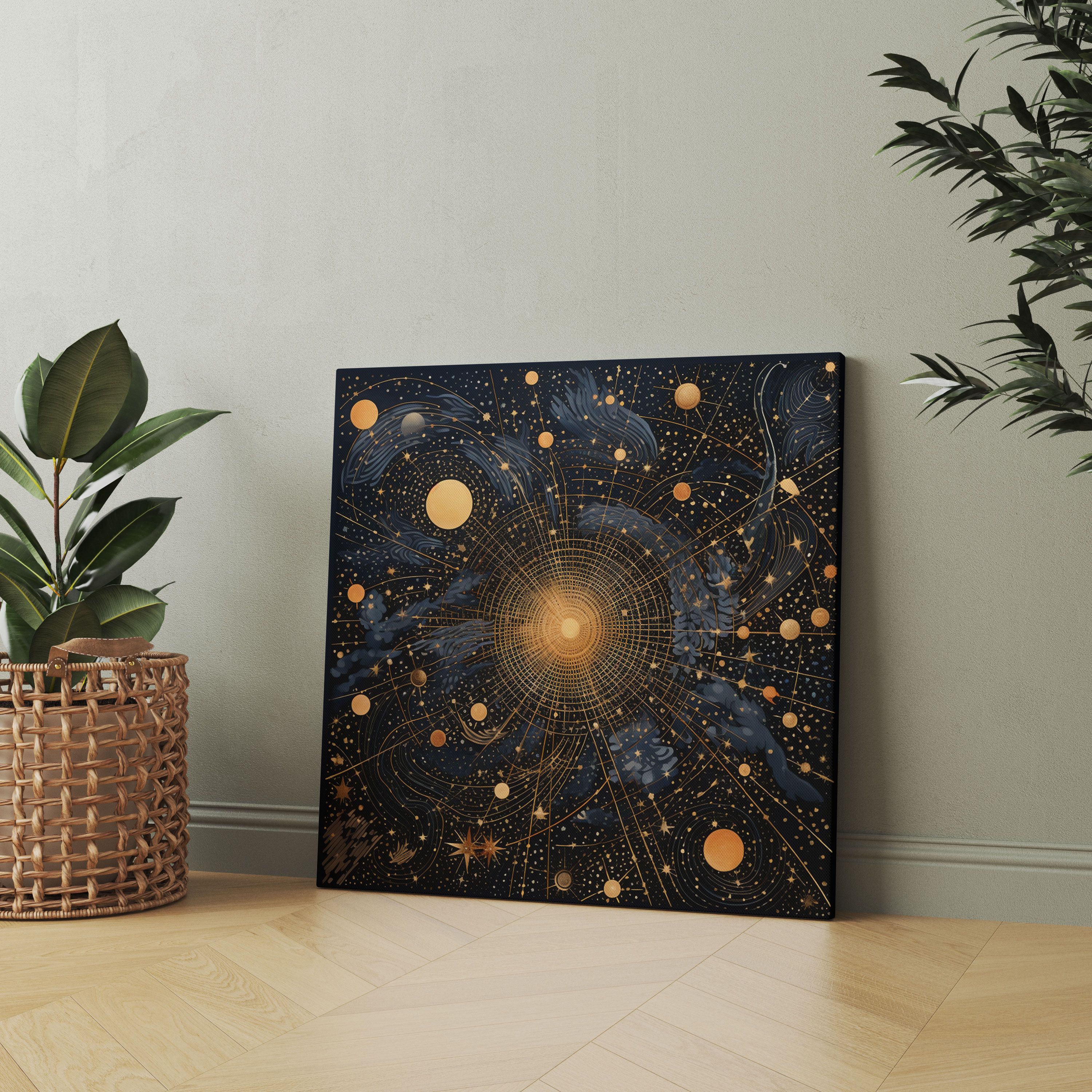 Geometric Star Map Wall Art - Star Map, Sophistication, Celestial Patterns, Wall Decoration