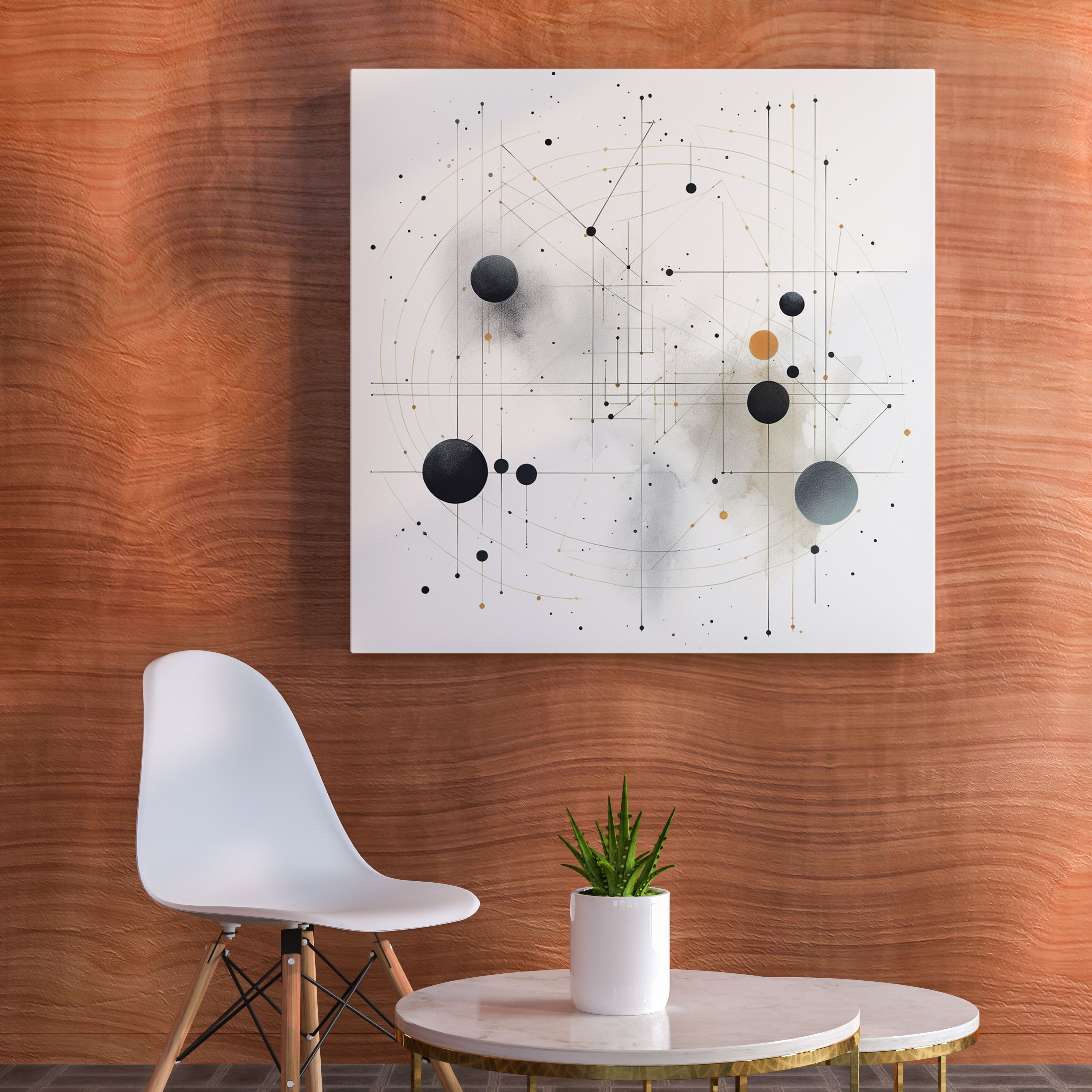 Geometric Star Map Canvas Print - Star Map, Star Map, Wall Decoration, Minimalist Style