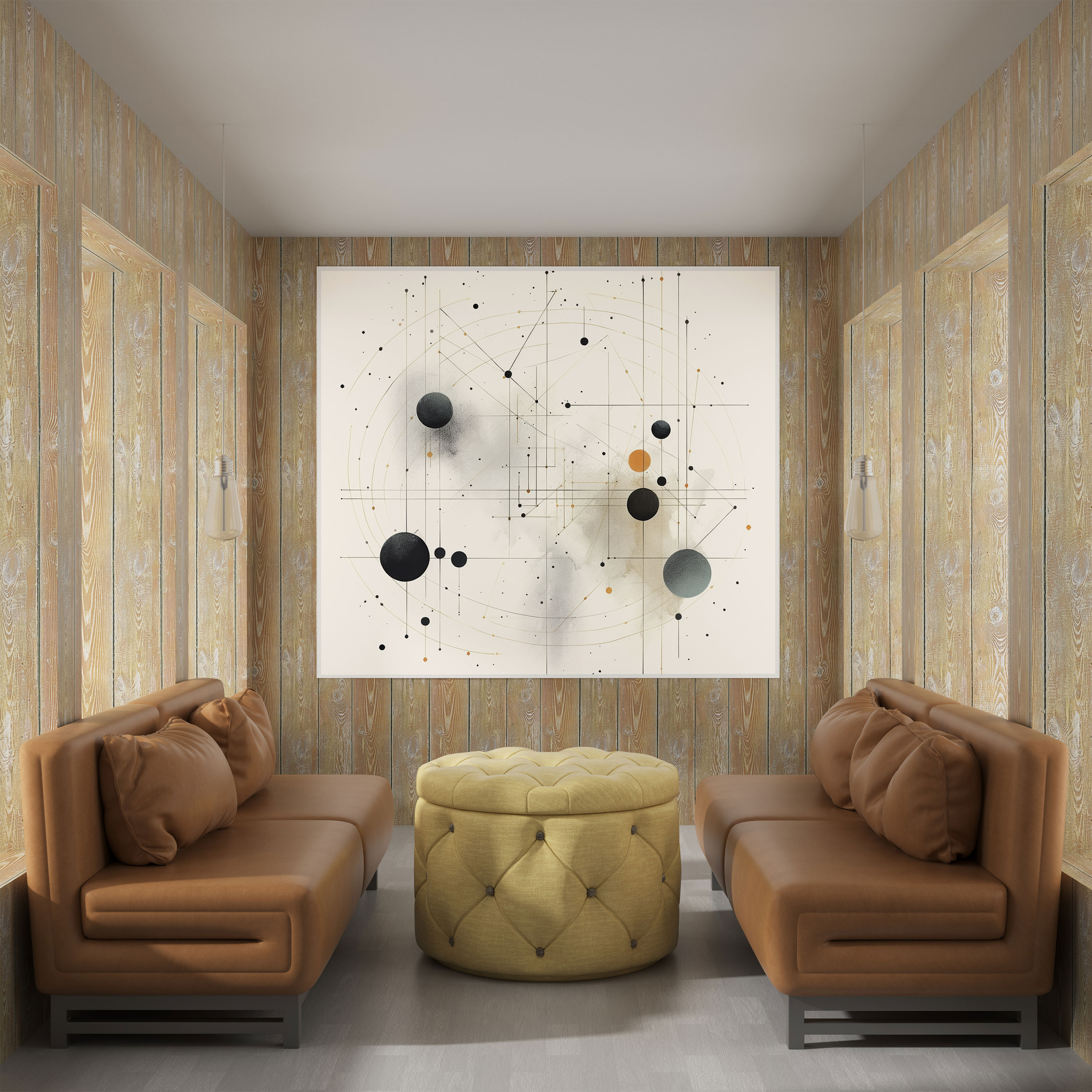 Geometric Star Map Canvas Print - Star Map, Star Map, Wall Decoration, Minimalist Style