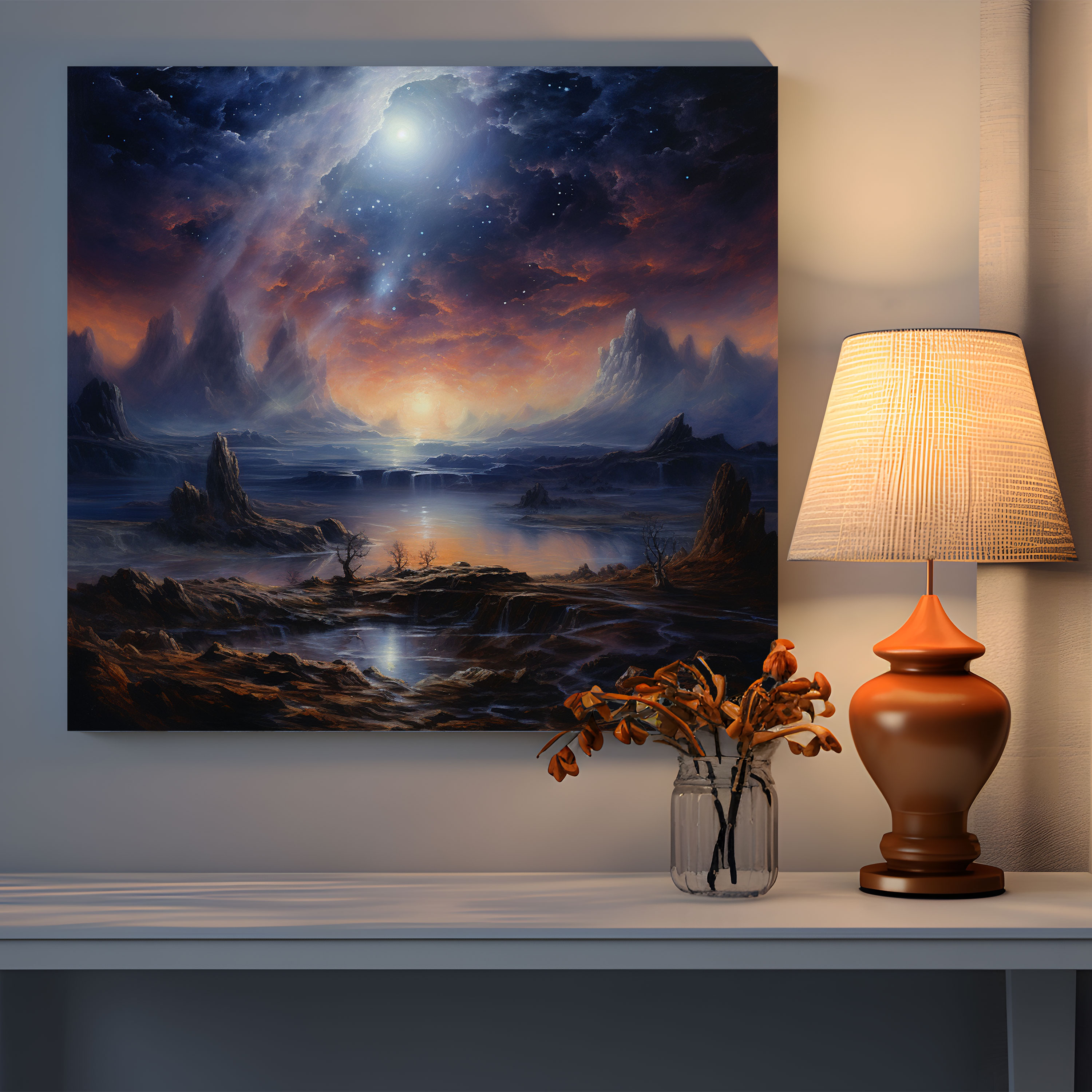 Starry Sky Canvas Print - Star Map, Celestial Landscape, Canvas, Wall Art