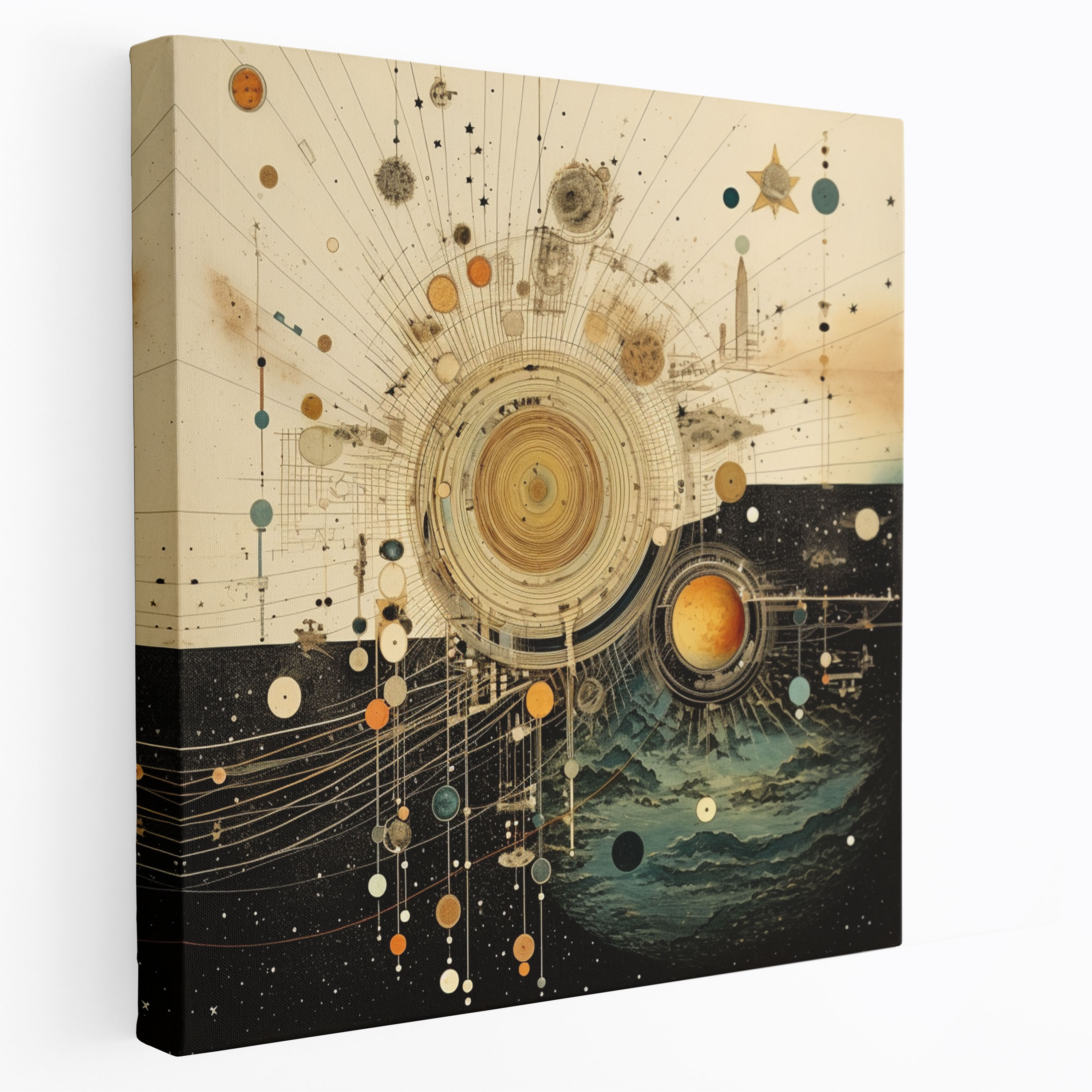 Collage Star Map Canvas Print - Star Map, Canvas, Astronomical Drawings, Canvas Print