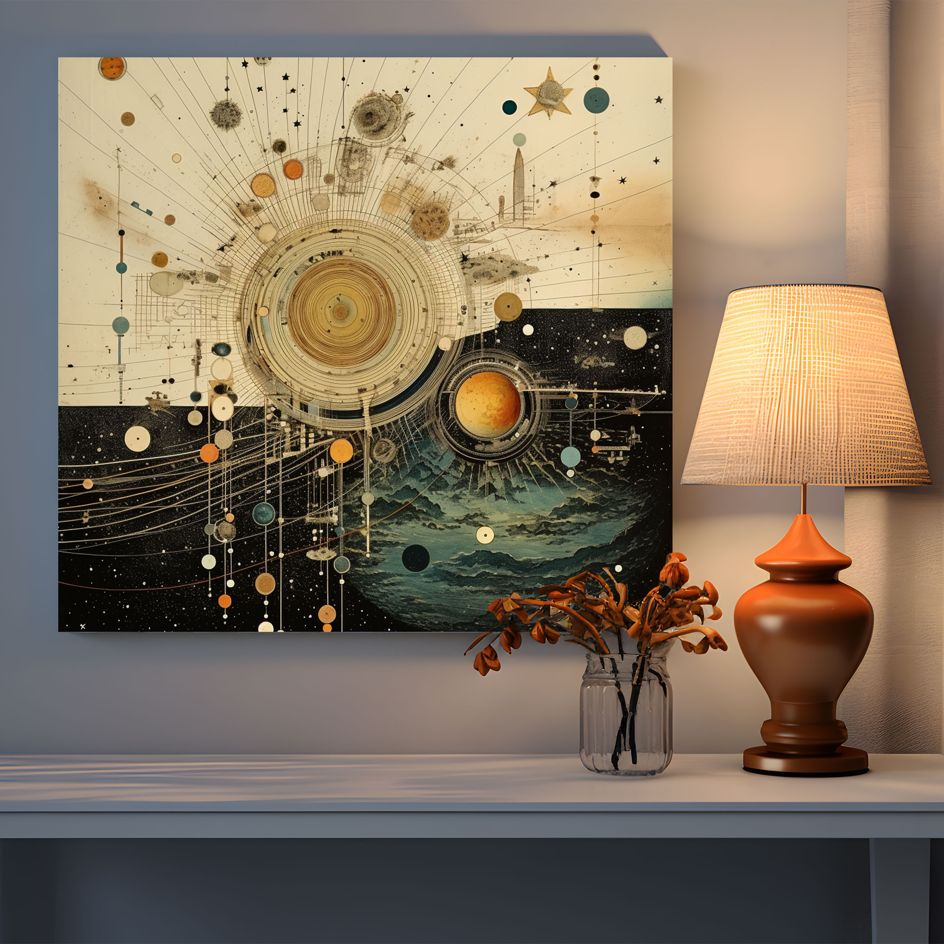 Collage Star Map Canvas Print - Star Map, Canvas, Astronomical Drawings, Canvas Print