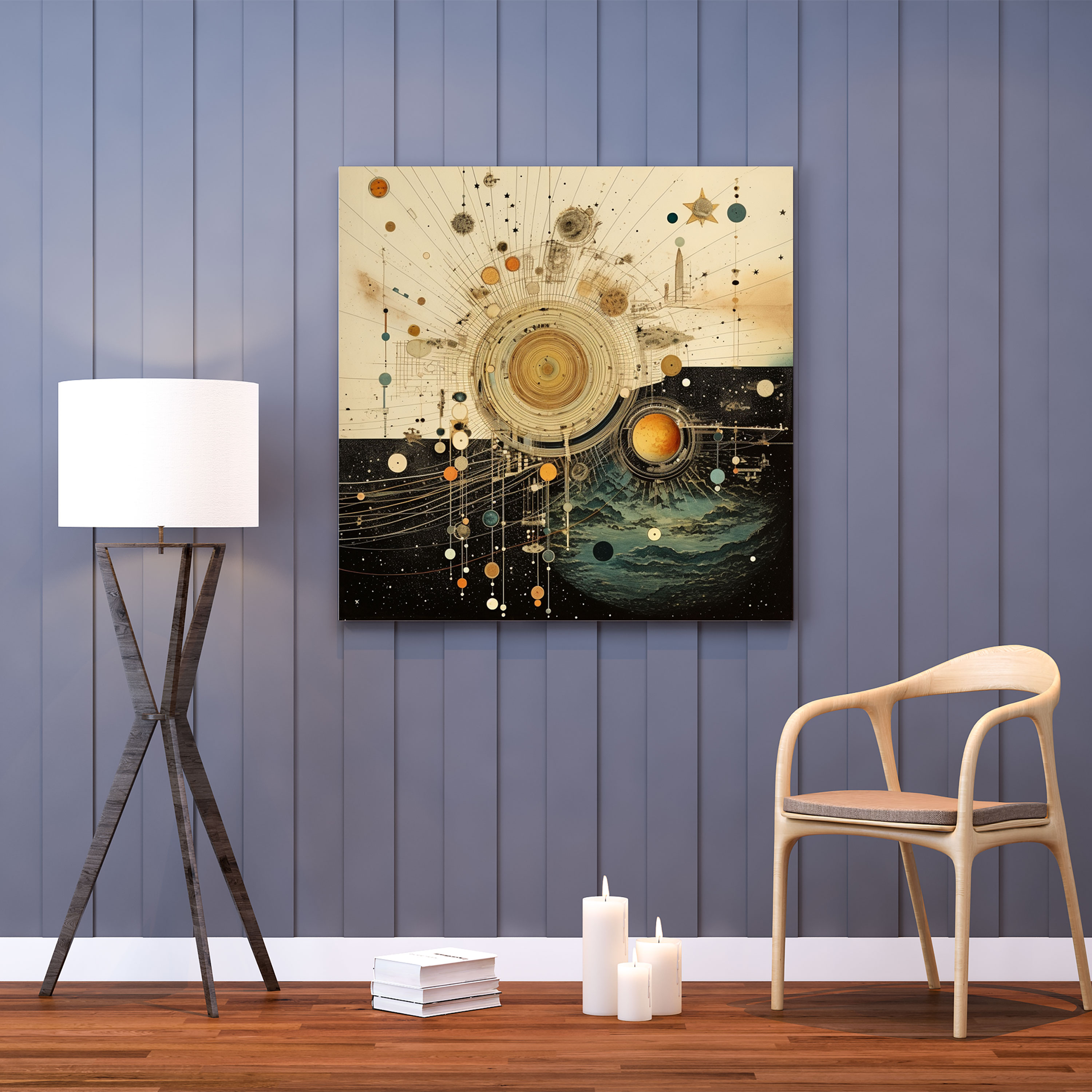 Collage Star Map Canvas Print - Star Map, Canvas, Astronomical Drawings, Canvas Print