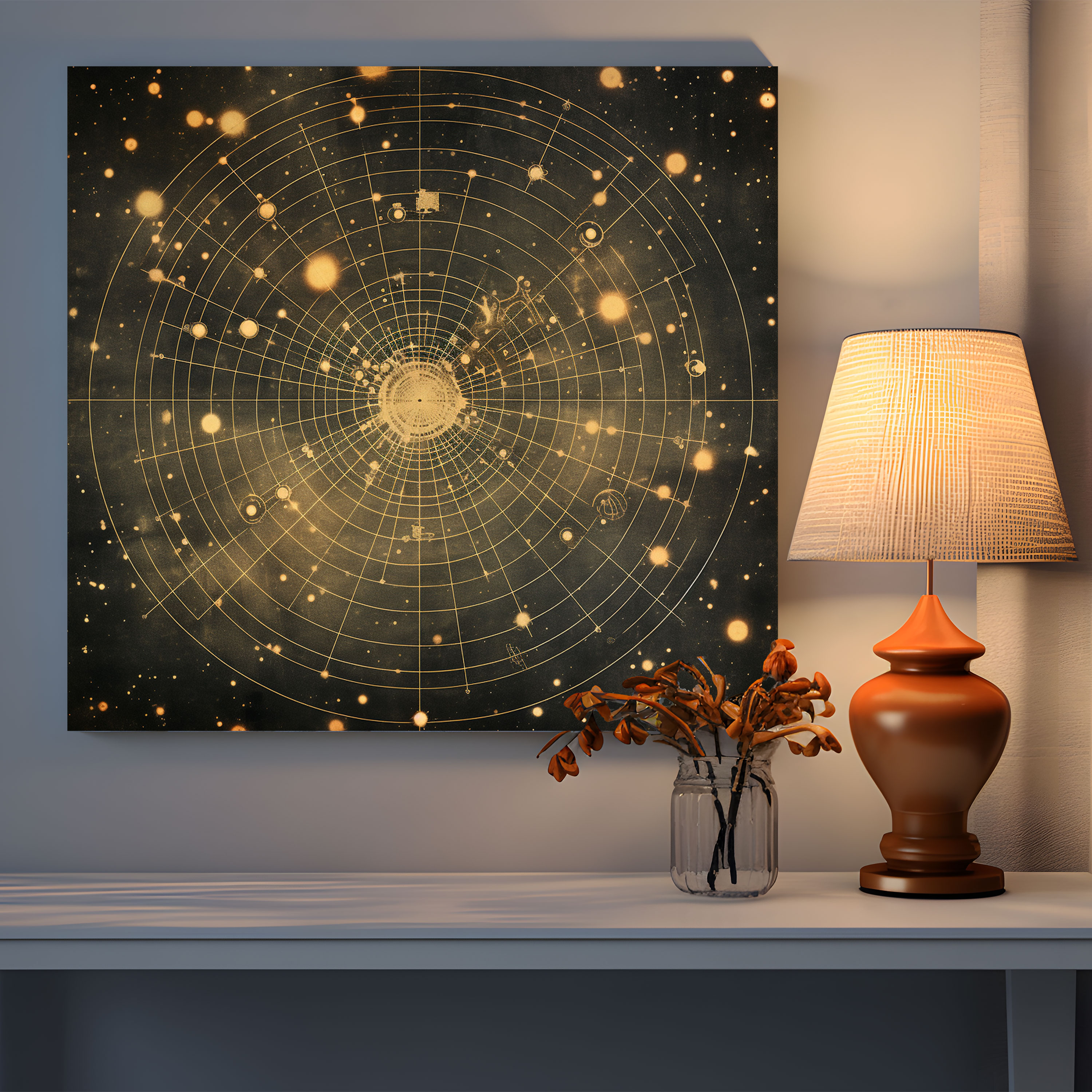 Vintage Star Map Canvas Print - Star Map, Canvas Wall Art, Vintage-Inspired, Canvas