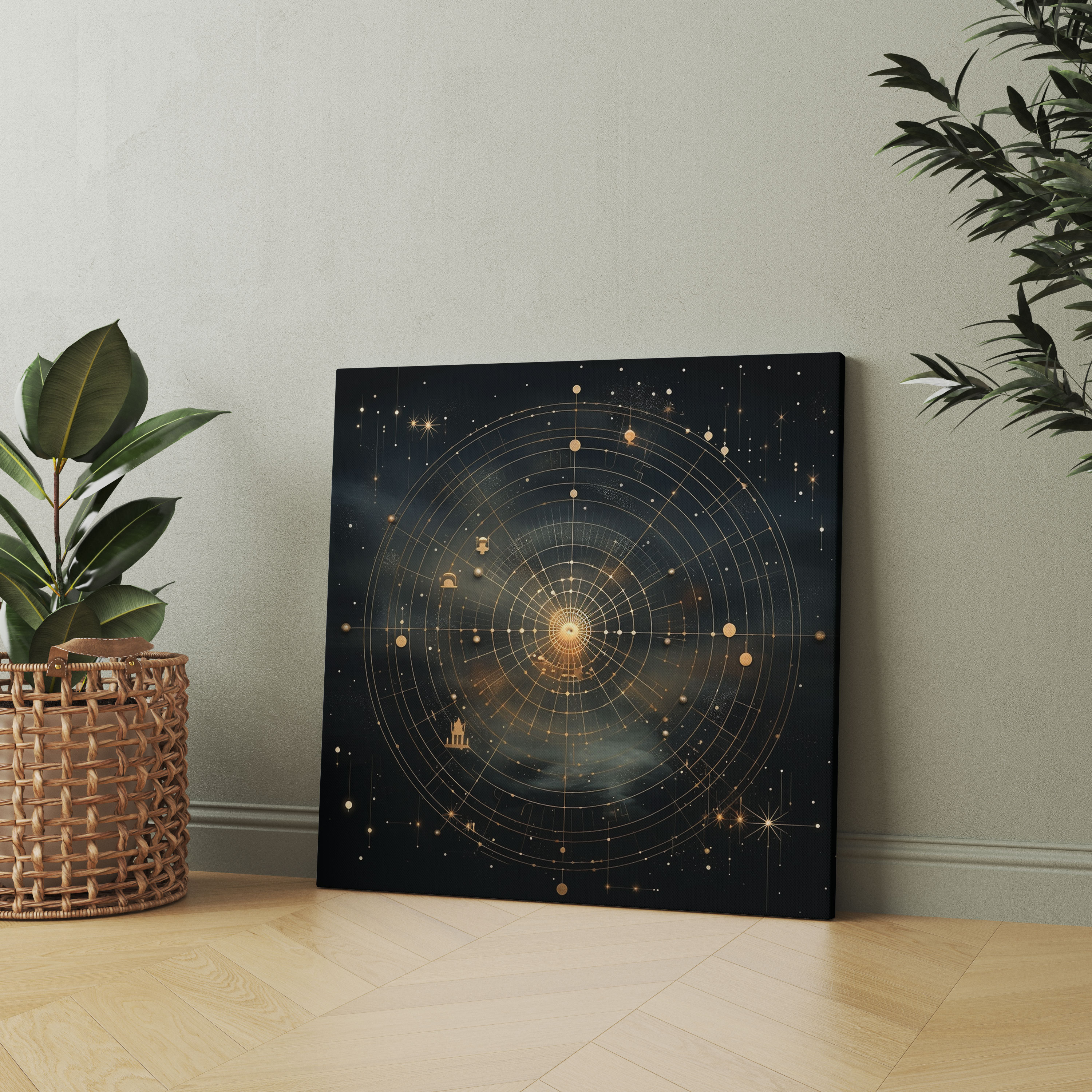 Geometric Star Map Canvas Print - Star Map, Star Map, Wall Decoration, Wall Art