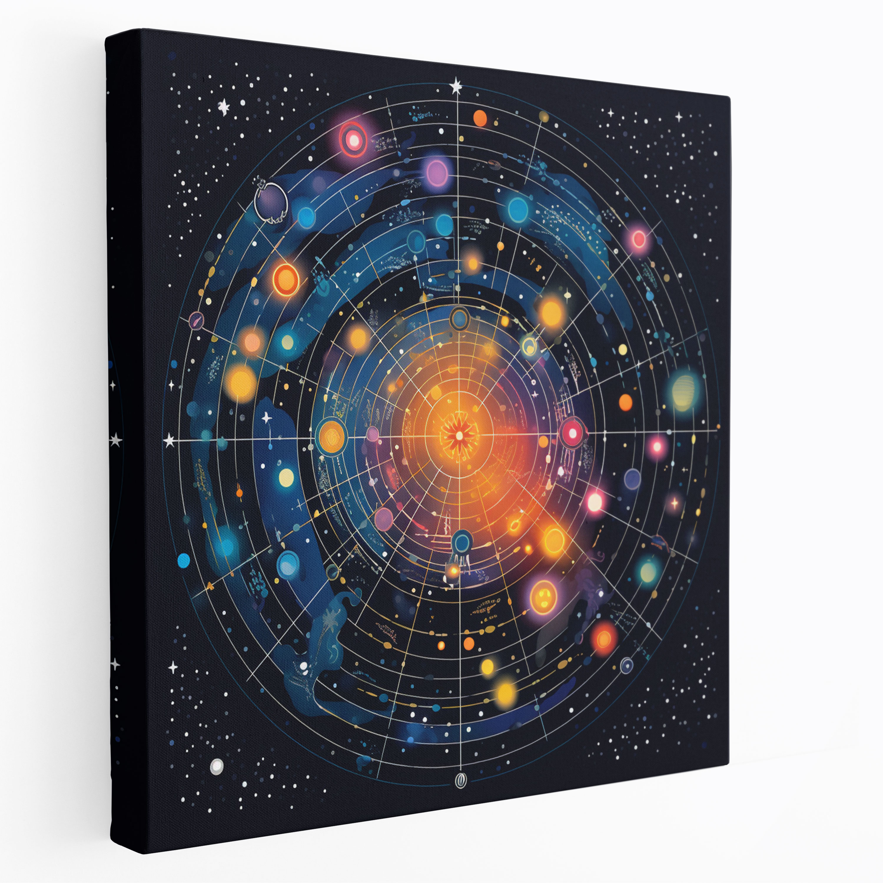 Pop Art Star Map Canvas Print - Star Map, Vibrant, Wall Decoration, Canvas