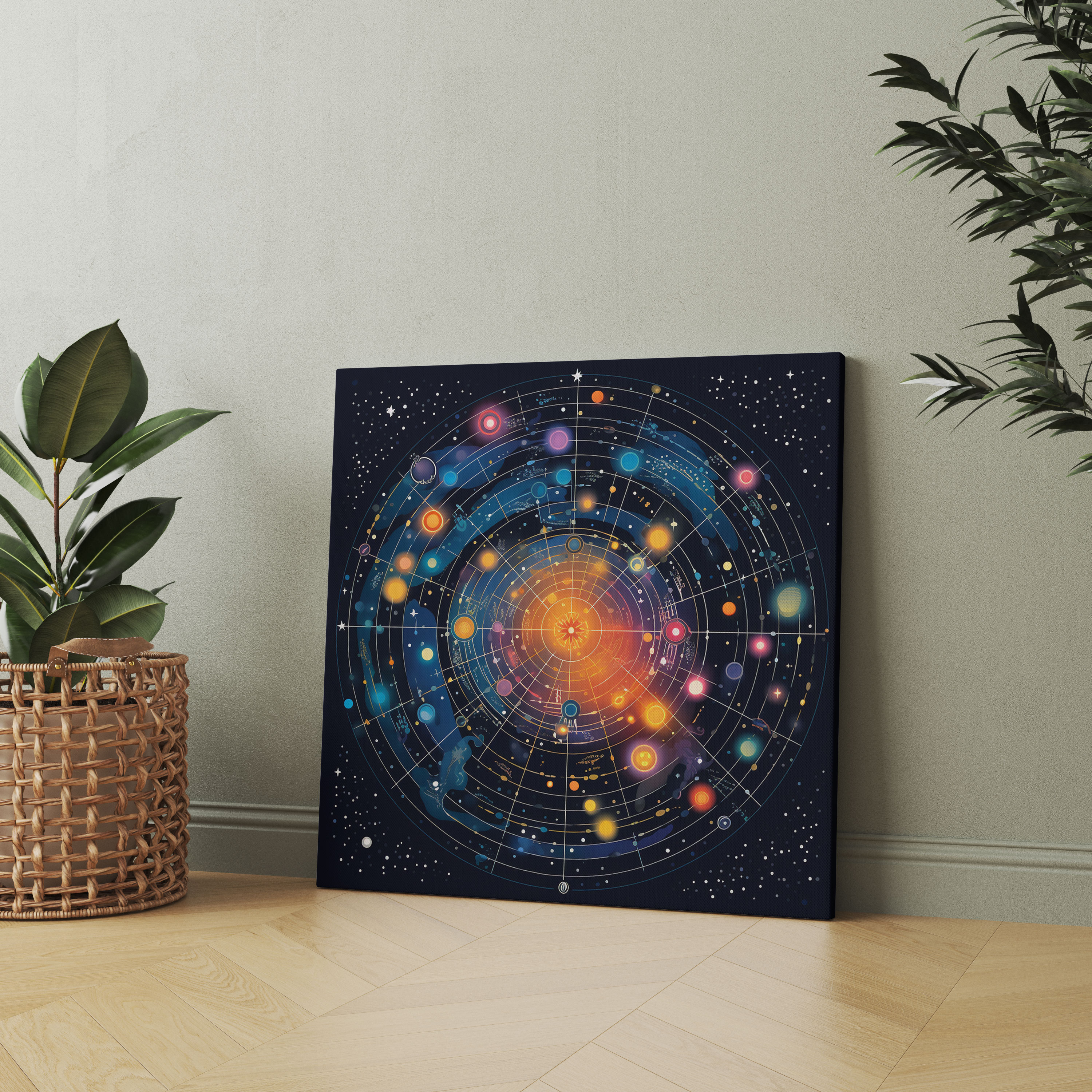 Pop Art Star Map Canvas Print - Star Map, Vibrant, Wall Decoration, Canvas
