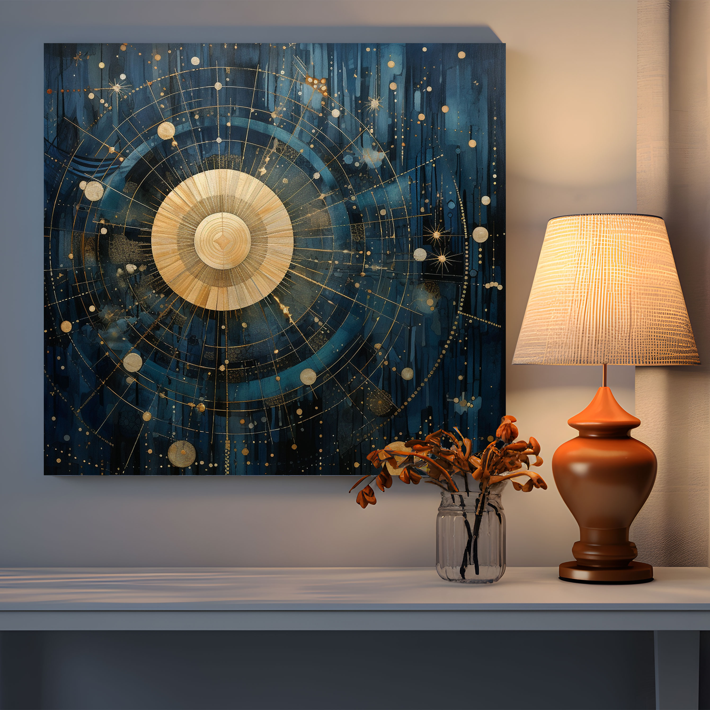 Geometric Star Map Wall Art - Star Map, Patterns, Wall Art, Intricate Shapes