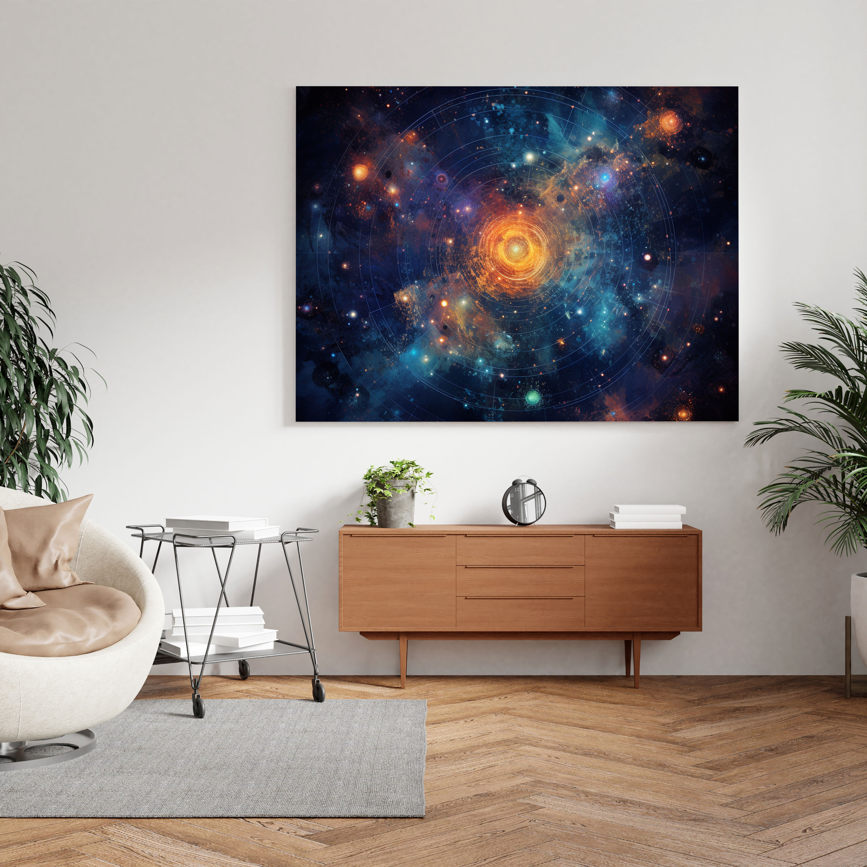 Celestial Night Star Map Canvas Print - Star Map, Night Sky, Wall Art, Wall Decoration
