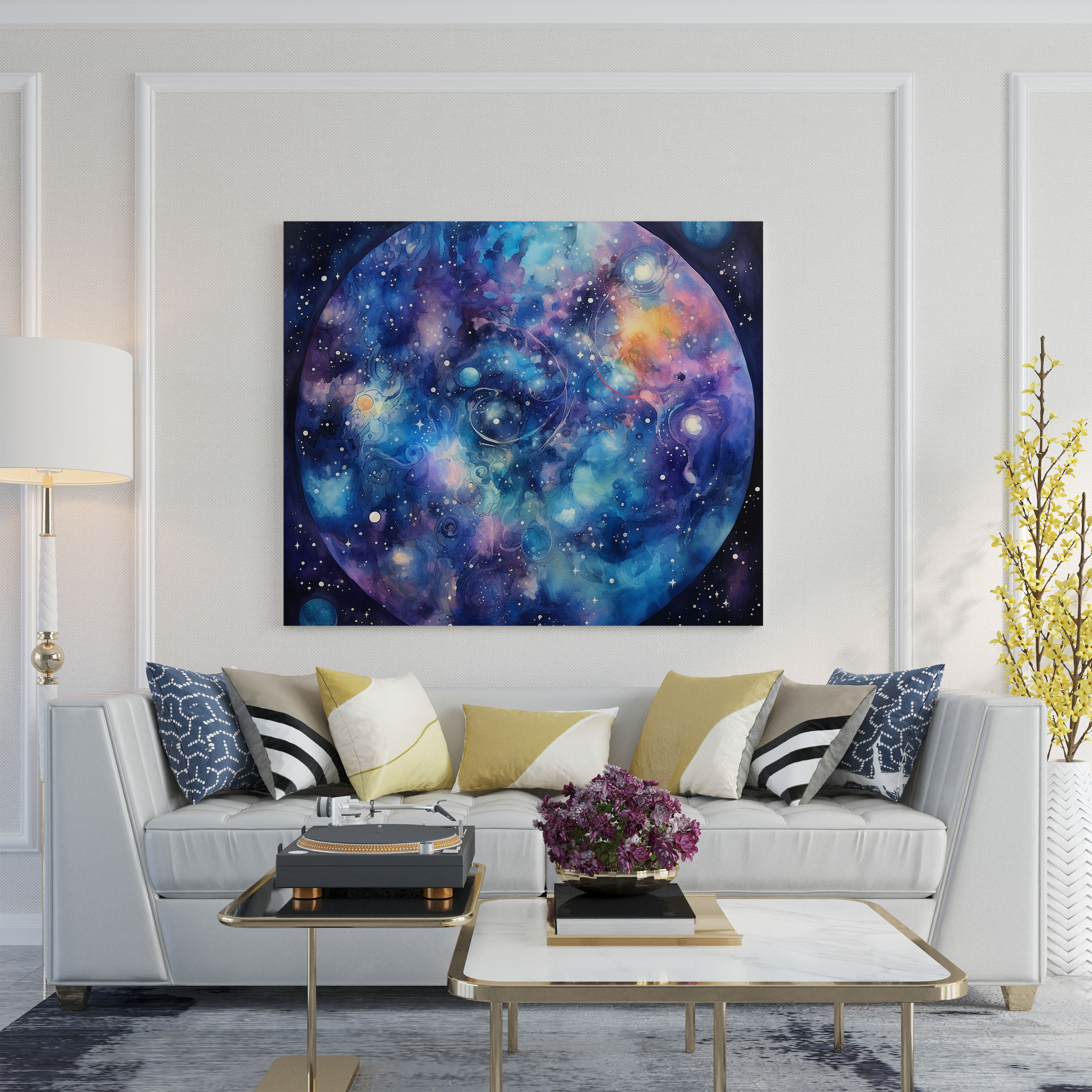 Yıldız Haritası Kanvas Tablo - Yıldız Haritası Yıldızlar ve Gezegenler Duvar Dekorasyonu Astronomik Tablo
