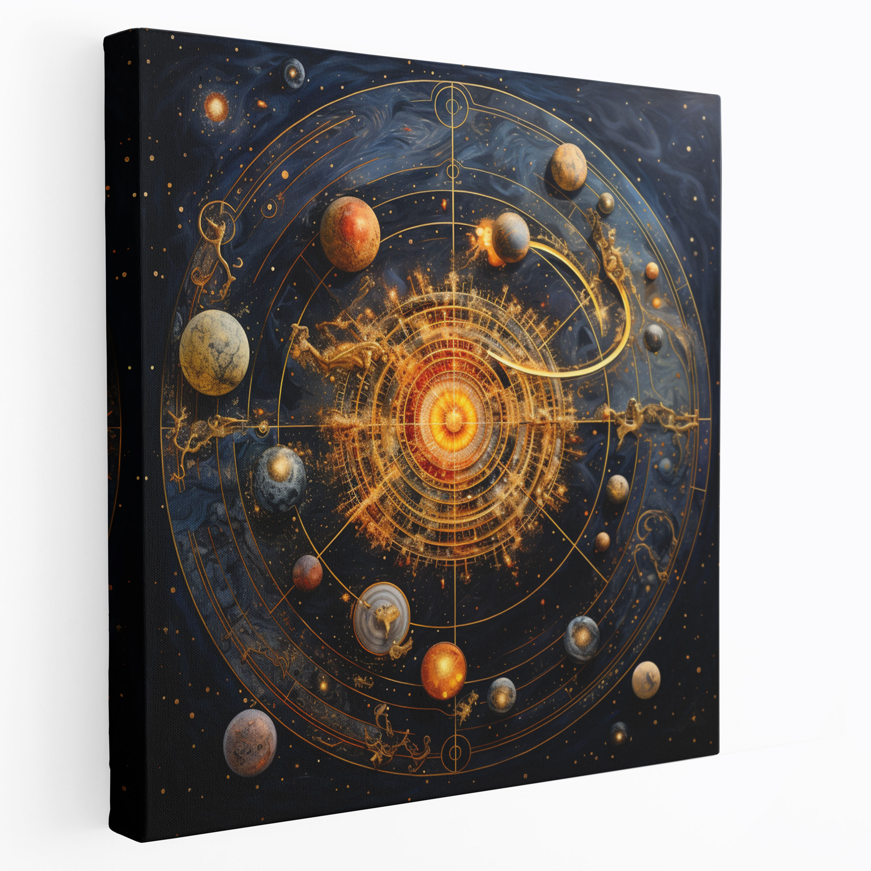 Astronomik Yıldız Haritası Kanvas Tablo - Yıldız Haritası Canlı Renkler Duvar Dekorasyonu