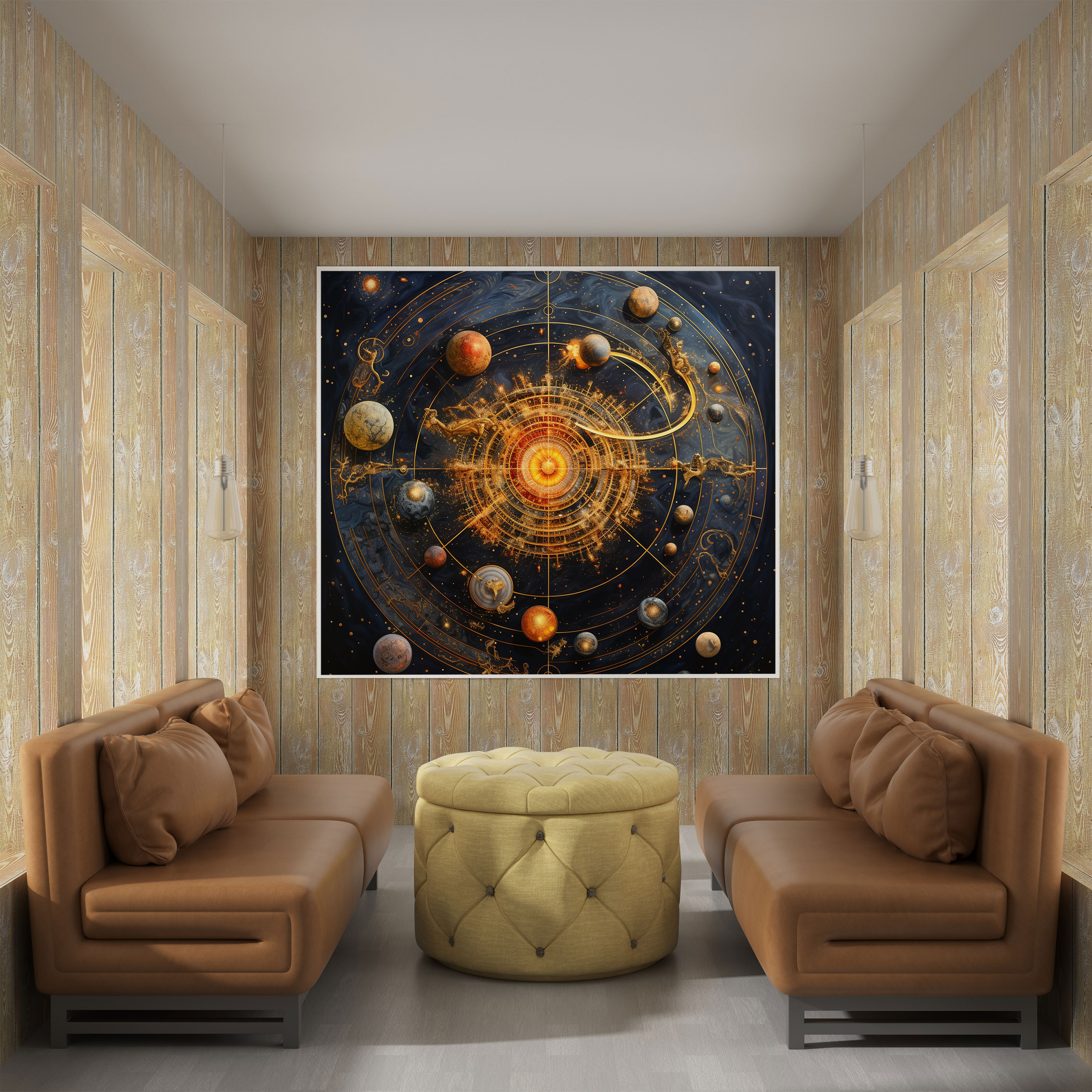 Astronomik Yıldız Haritası Kanvas Tablo - Yıldız Haritası Canlı Renkler Duvar Dekorasyonu