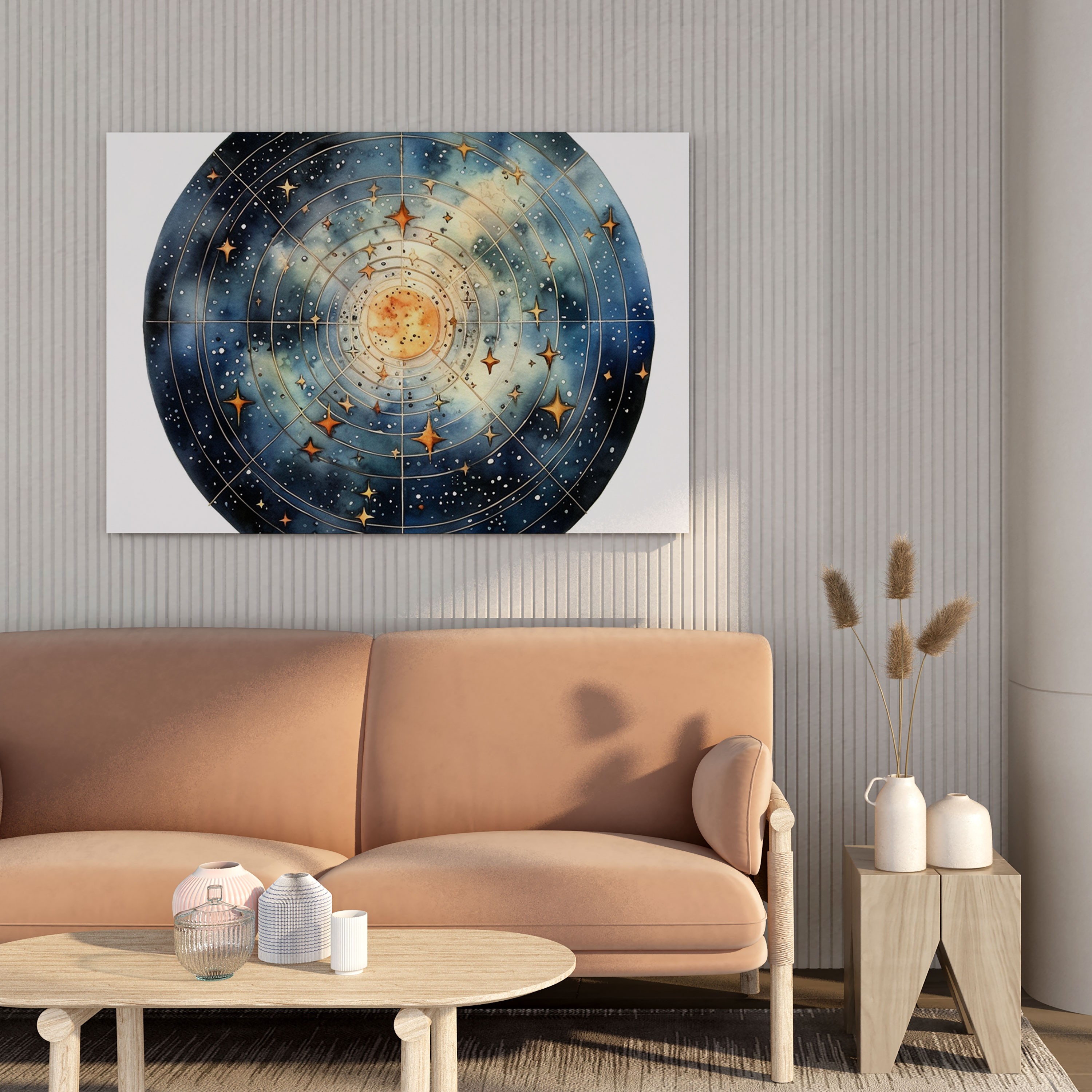 Detailed Star Map Wall Decoration - Star Map, Realistic Watercolor Painting, Detailed Star Map, Intricate Details