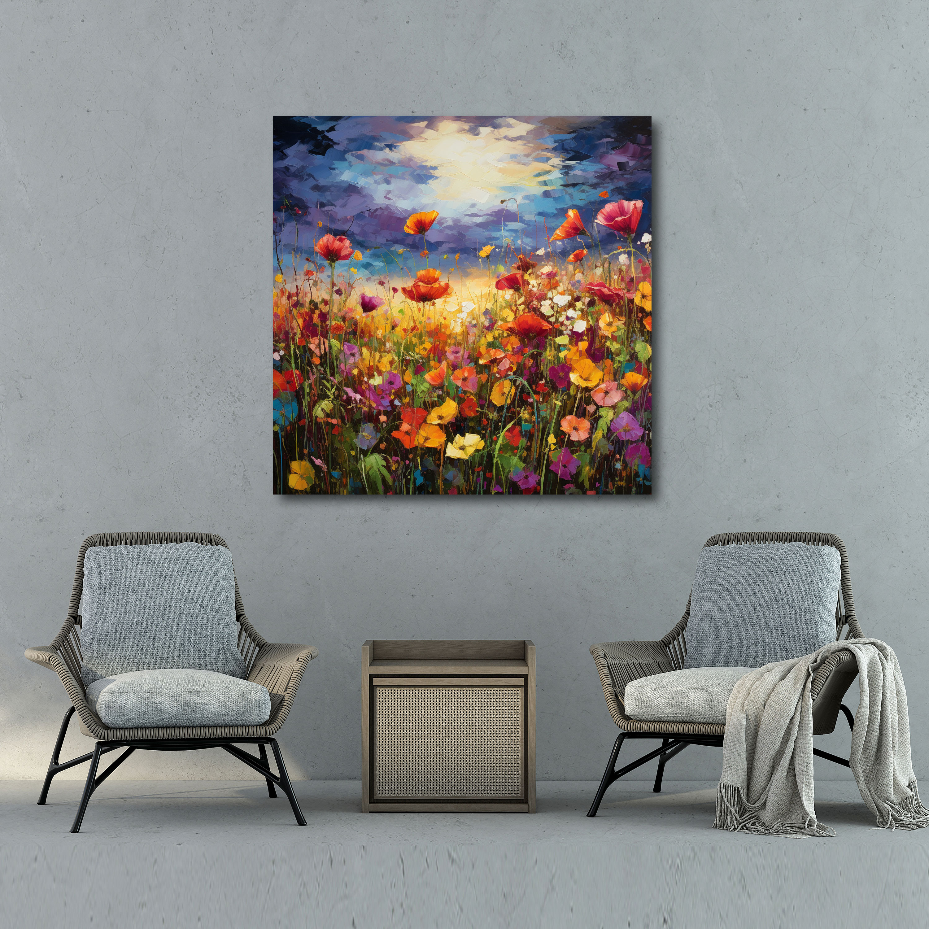 Stormy Fields Canvas Print - Storm, Home Decoration, Canvas, Canvas Wall Art