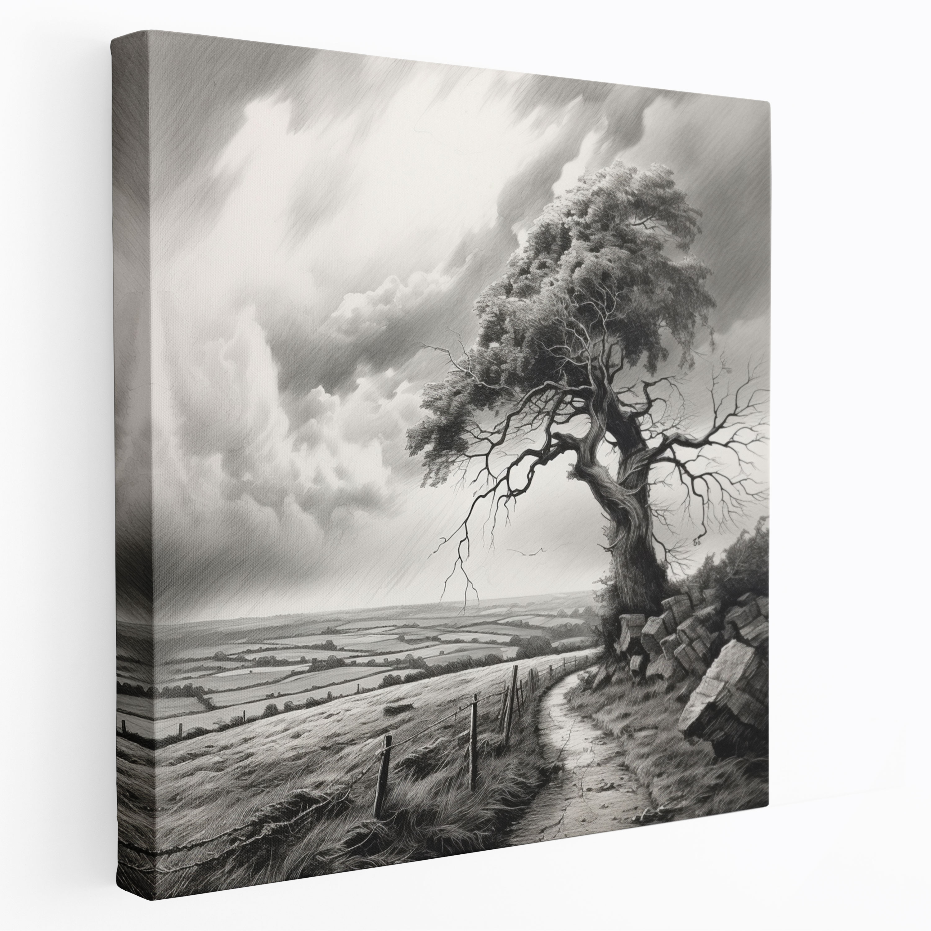 Resilient Tree Canvas Print - Storm, Wall Art, Canvas Print, Canvas