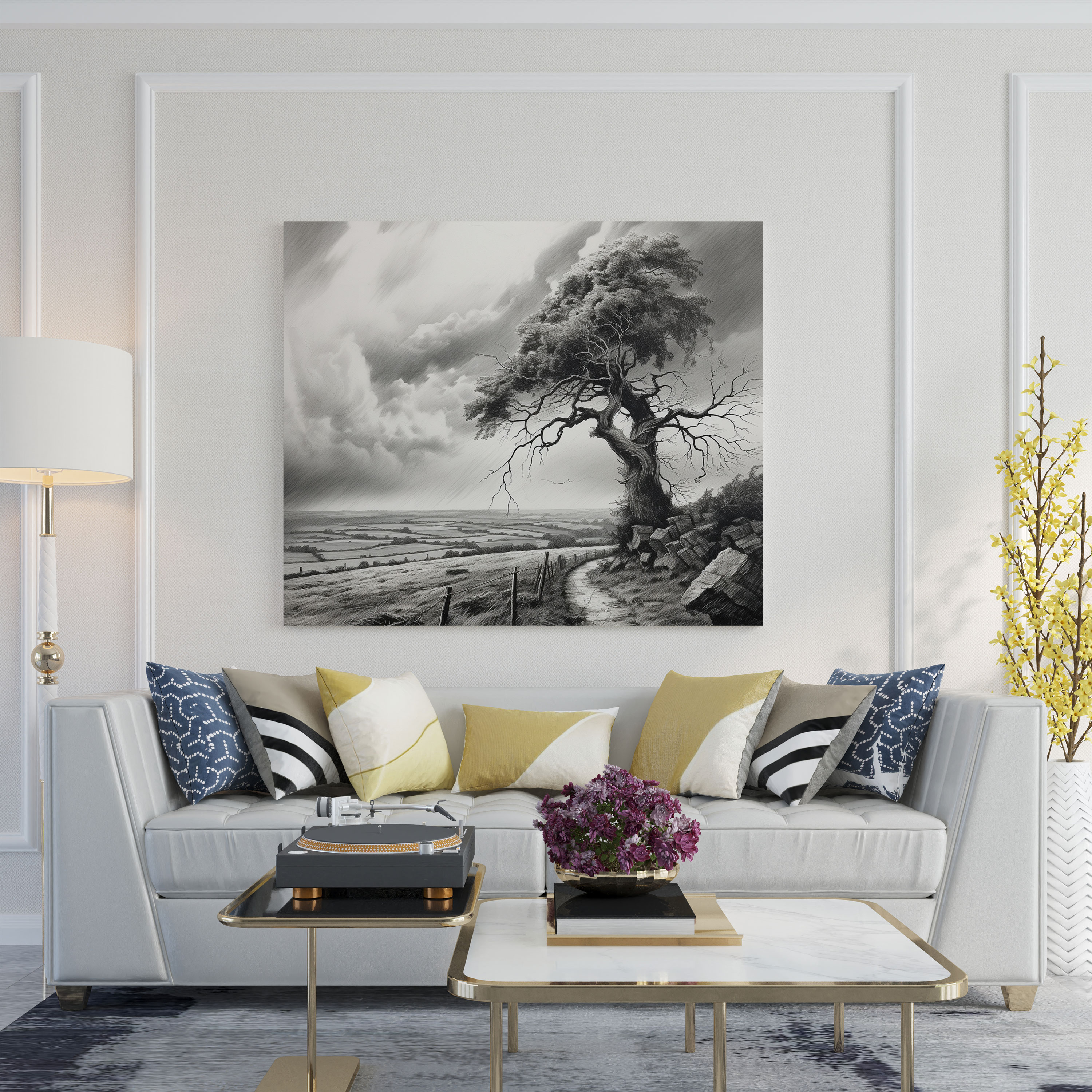 Resilient Tree Canvas Print - Storm, Wall Art, Canvas Print, Canvas