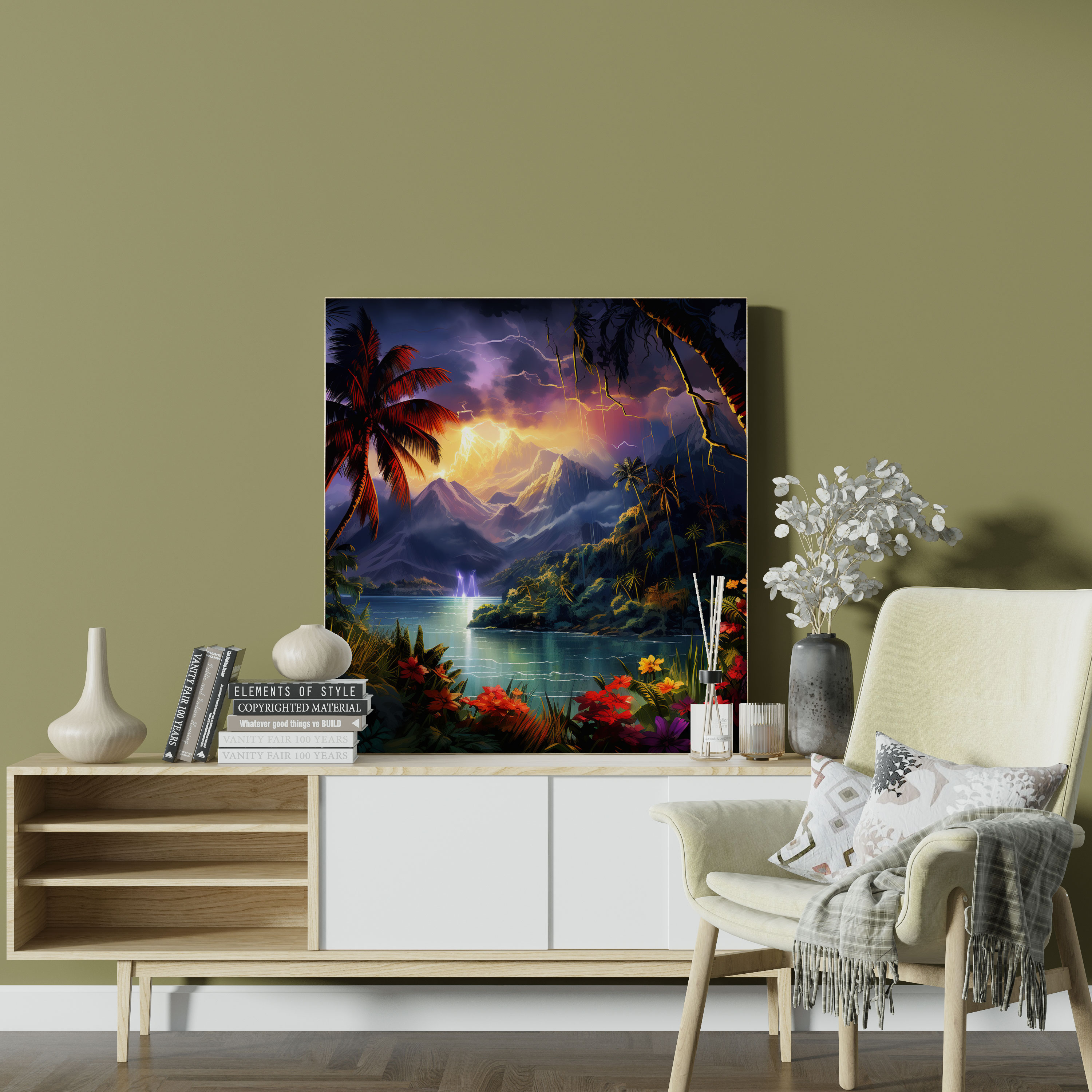 Storm Wall Decoration - Storm, Digital Painting, Wall Decoration, Exotic Island