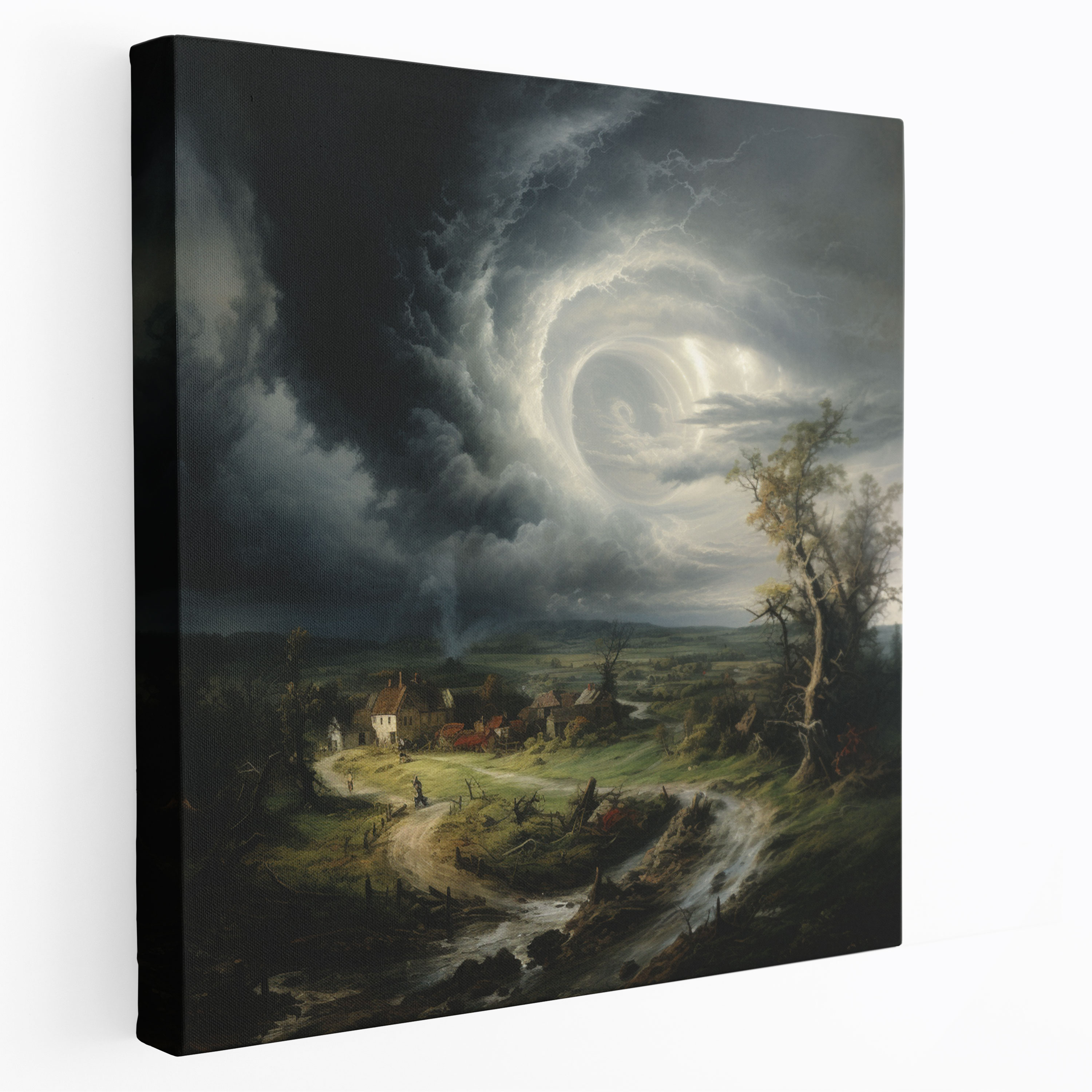 Storm Wall Art - Storm, Tornado, Canvas Wall Art, Rural Landscape