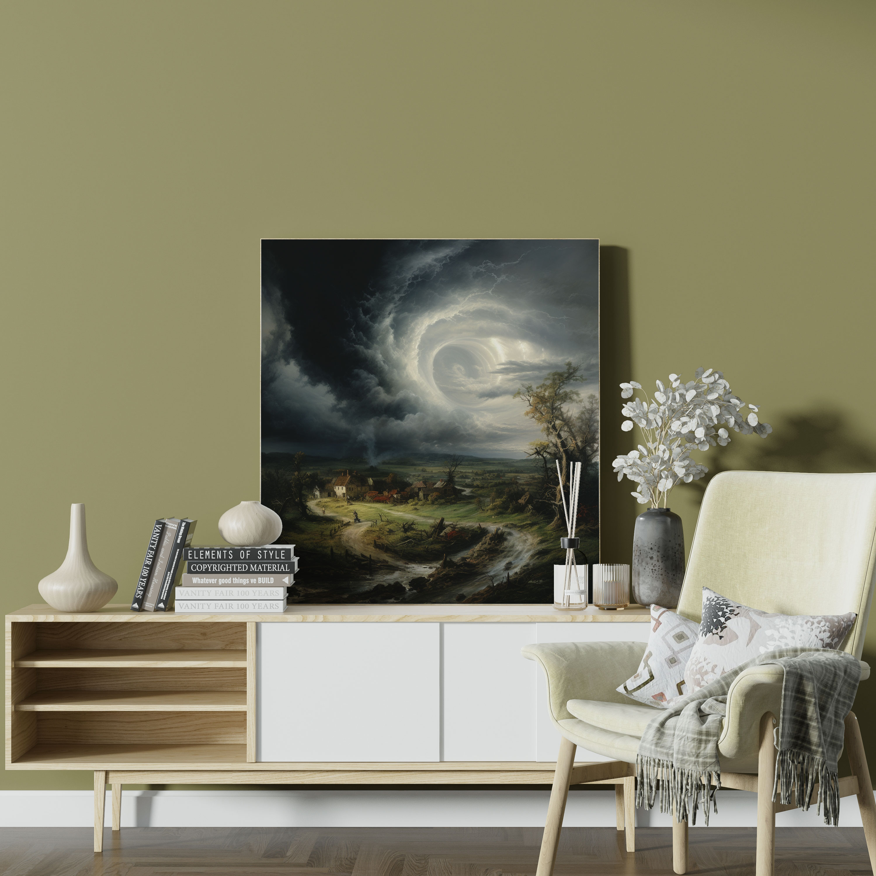 Storm Wall Art - Storm, Tornado, Canvas Wall Art, Rural Landscape