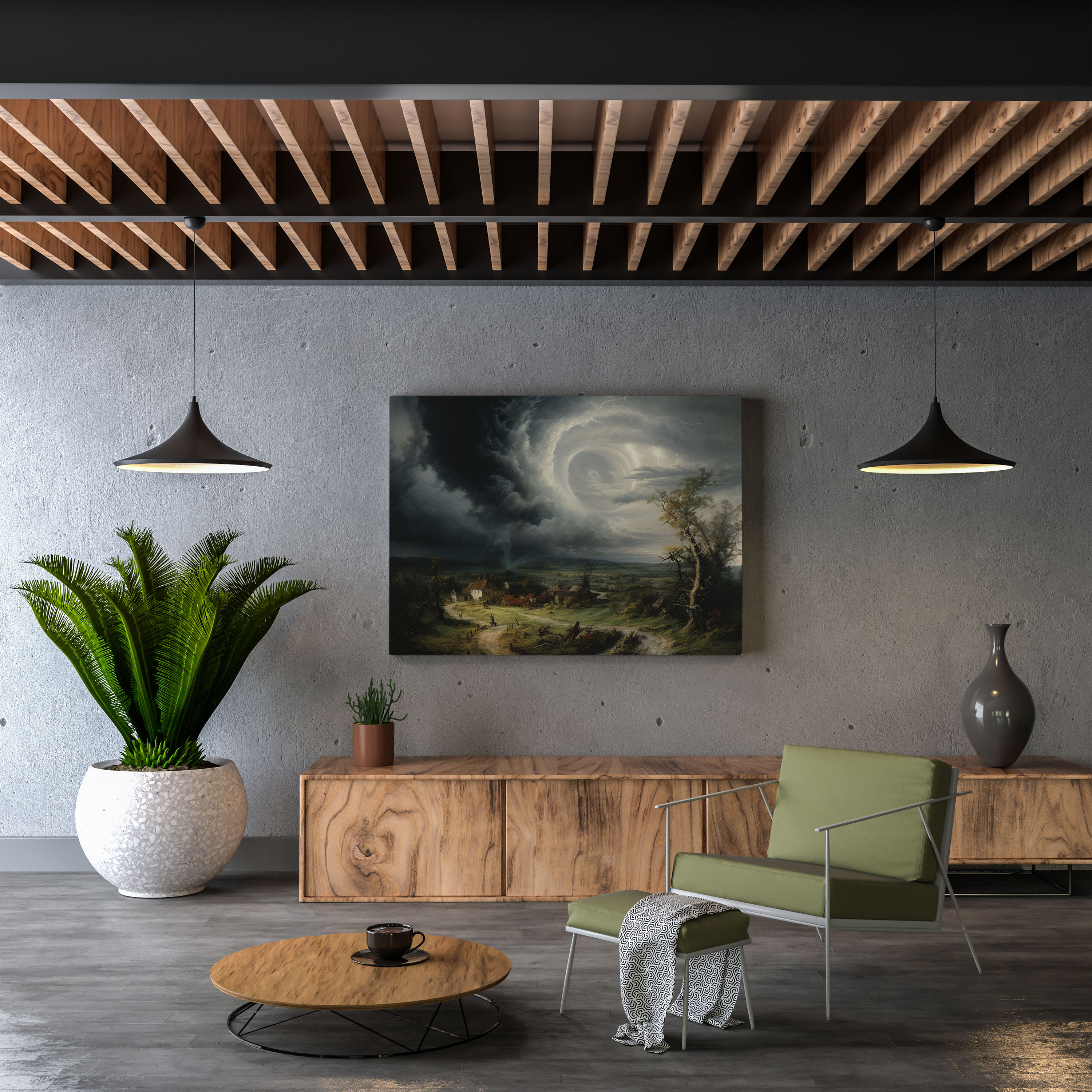 Storm Wall Art - Storm, Tornado, Canvas Wall Art, Rural Landscape
