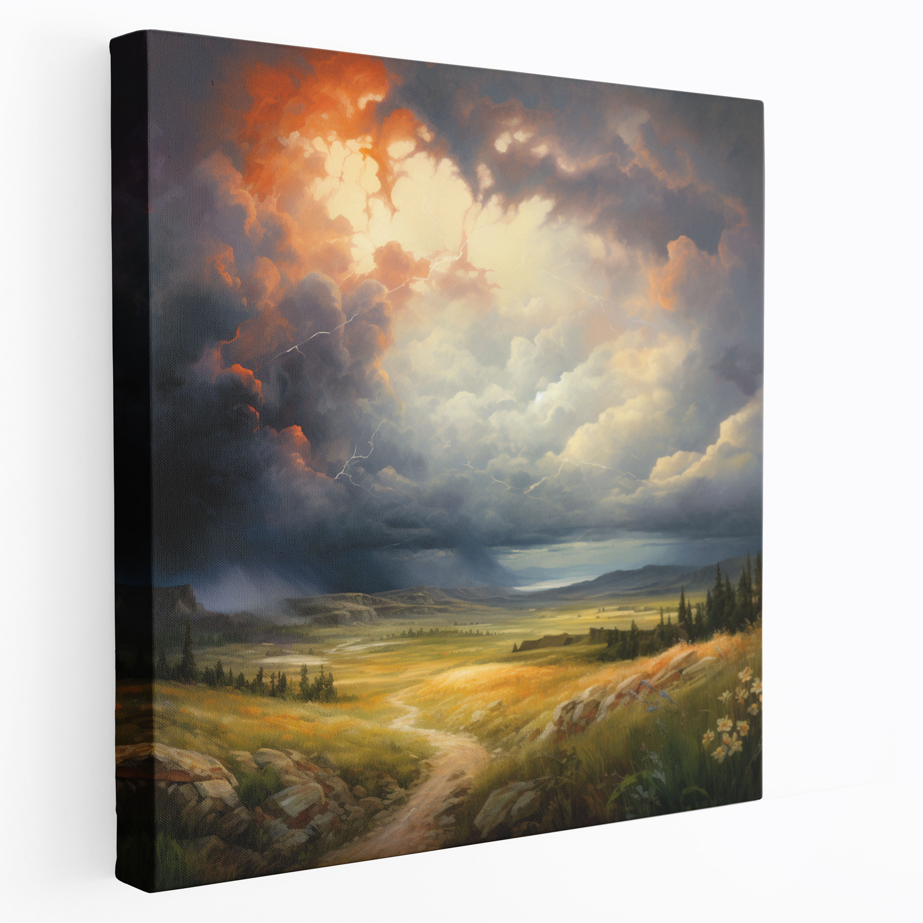 Stormy Skies Wall Art - Storm, High Quality Canvas Print, Canvas Wall Art, Impressionist Landscape Canvas Print