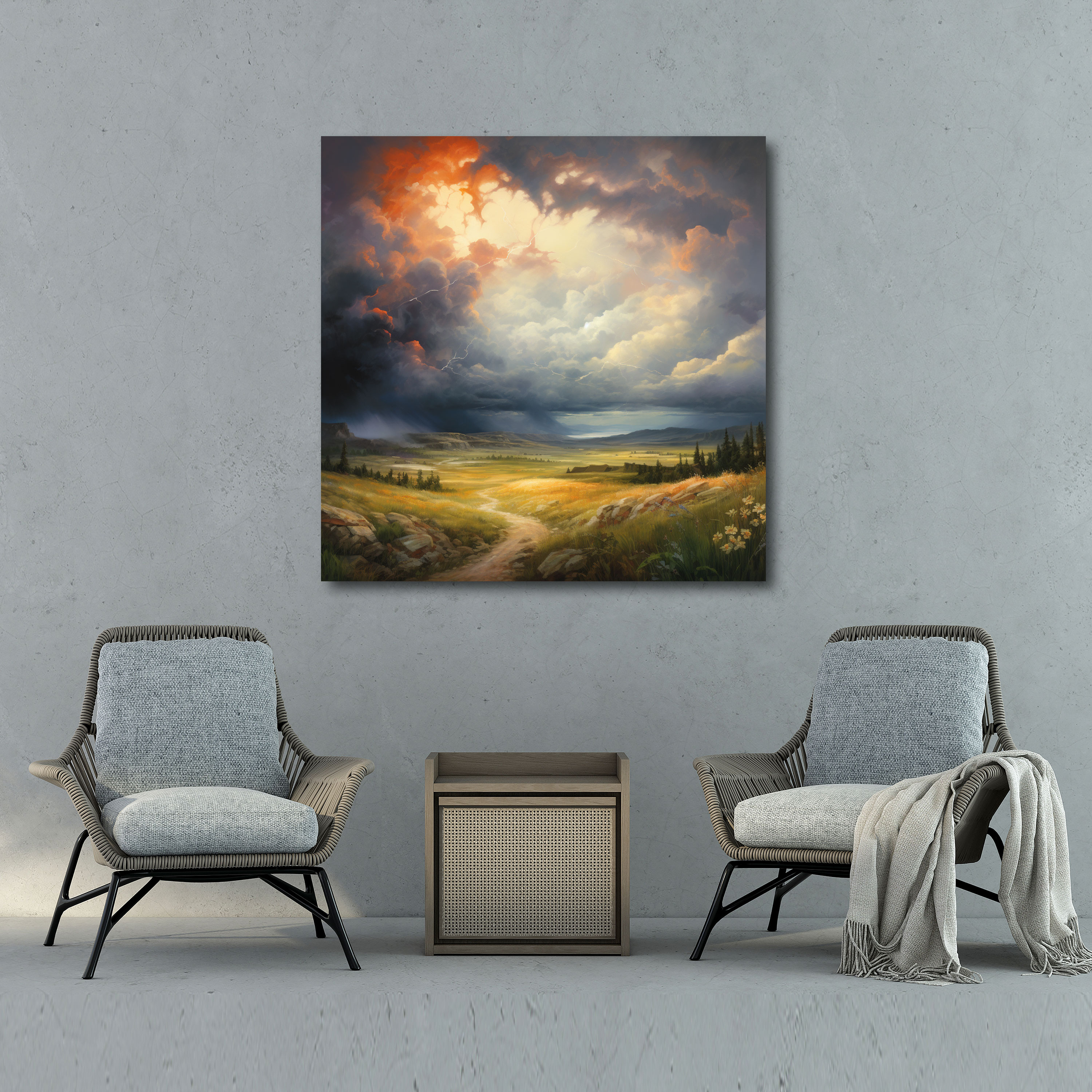 Stormy Skies Wall Art - Storm, High Quality Canvas Print, Canvas Wall Art, Impressionist Landscape Canvas Print