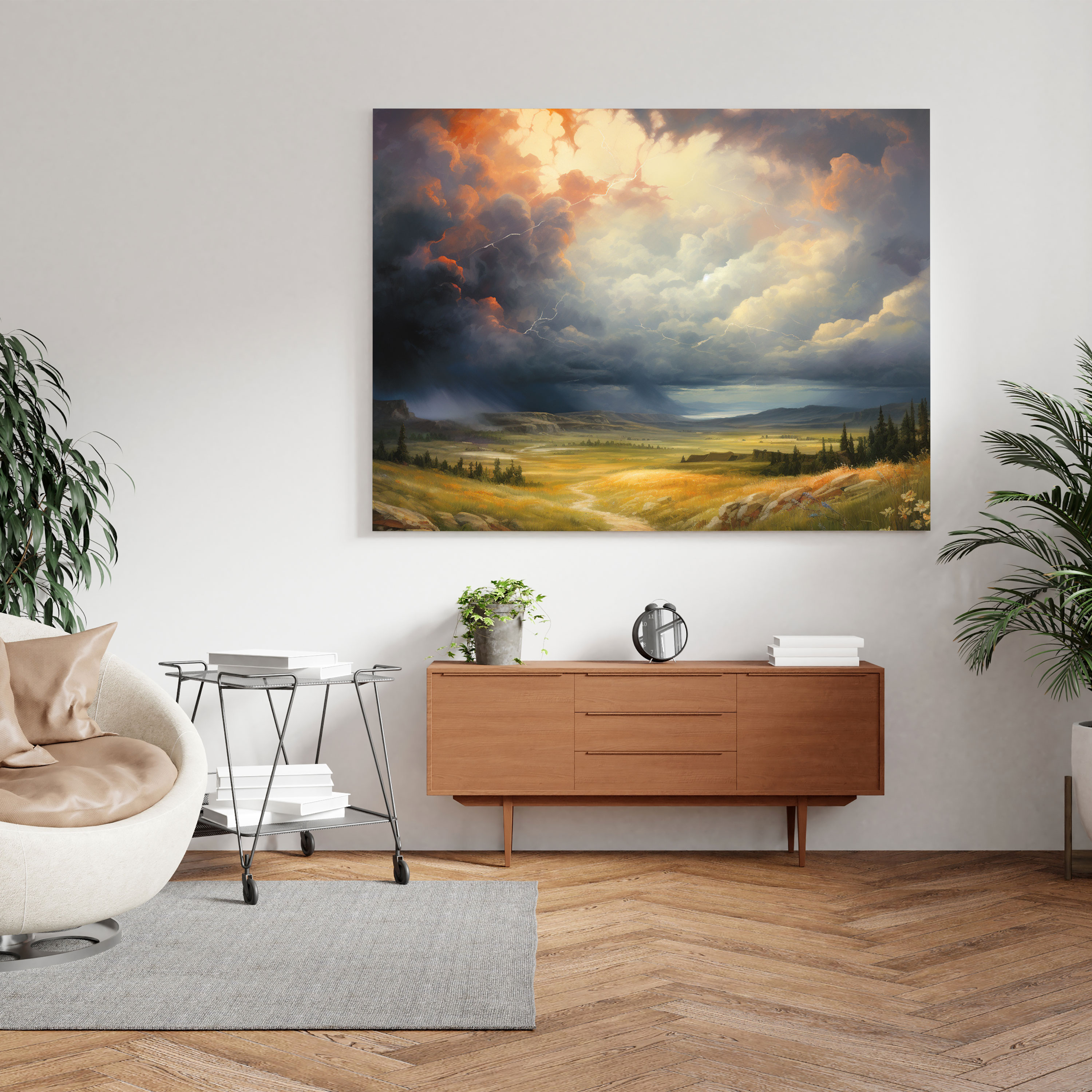 Stormy Skies Wall Art - Storm, High Quality Canvas Print, Canvas Wall Art, Impressionist Landscape Canvas Print