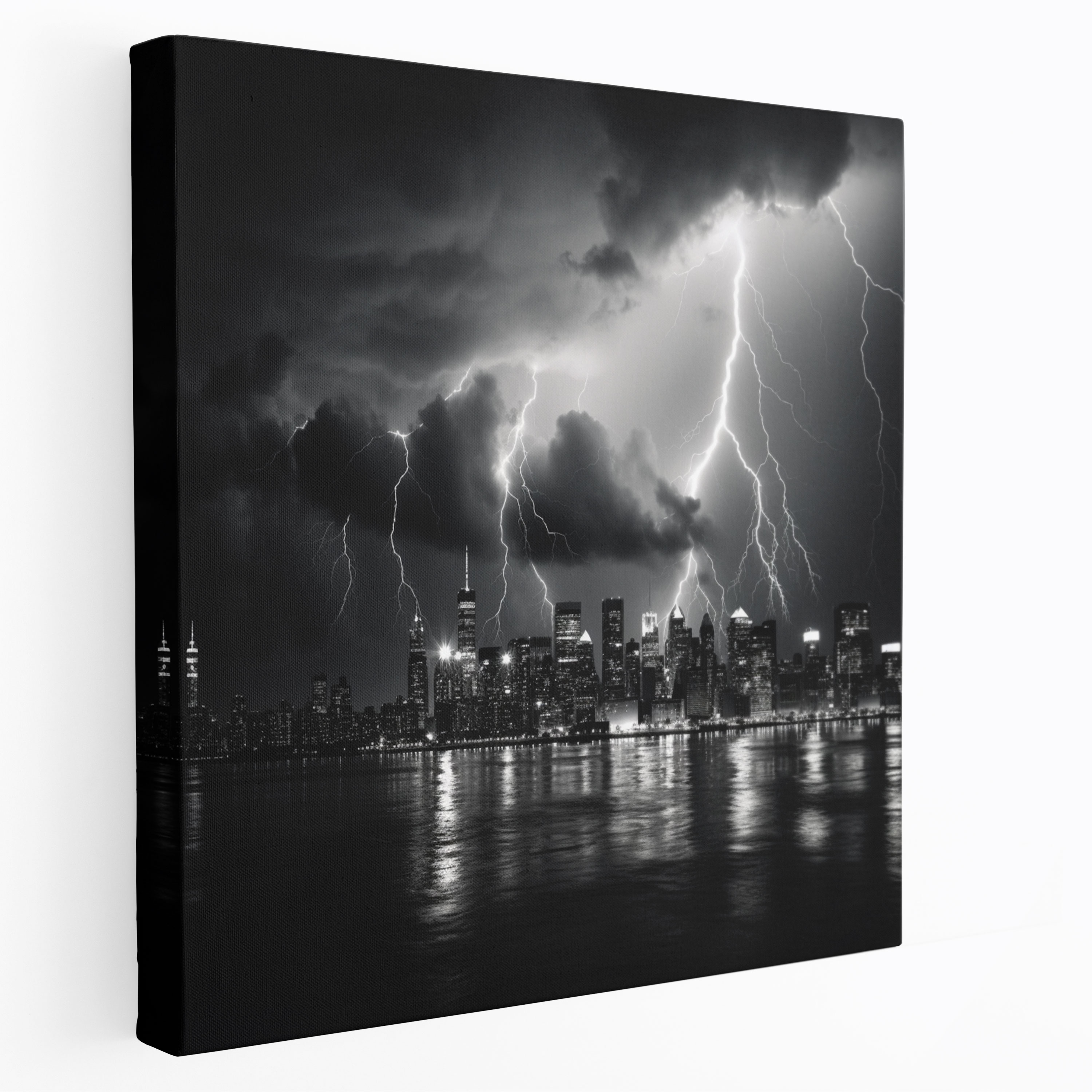 Electric Storm Canvas Print - Storm, Canvas Wall Art, High Quality Canvas Print, City Skyline Wall Art