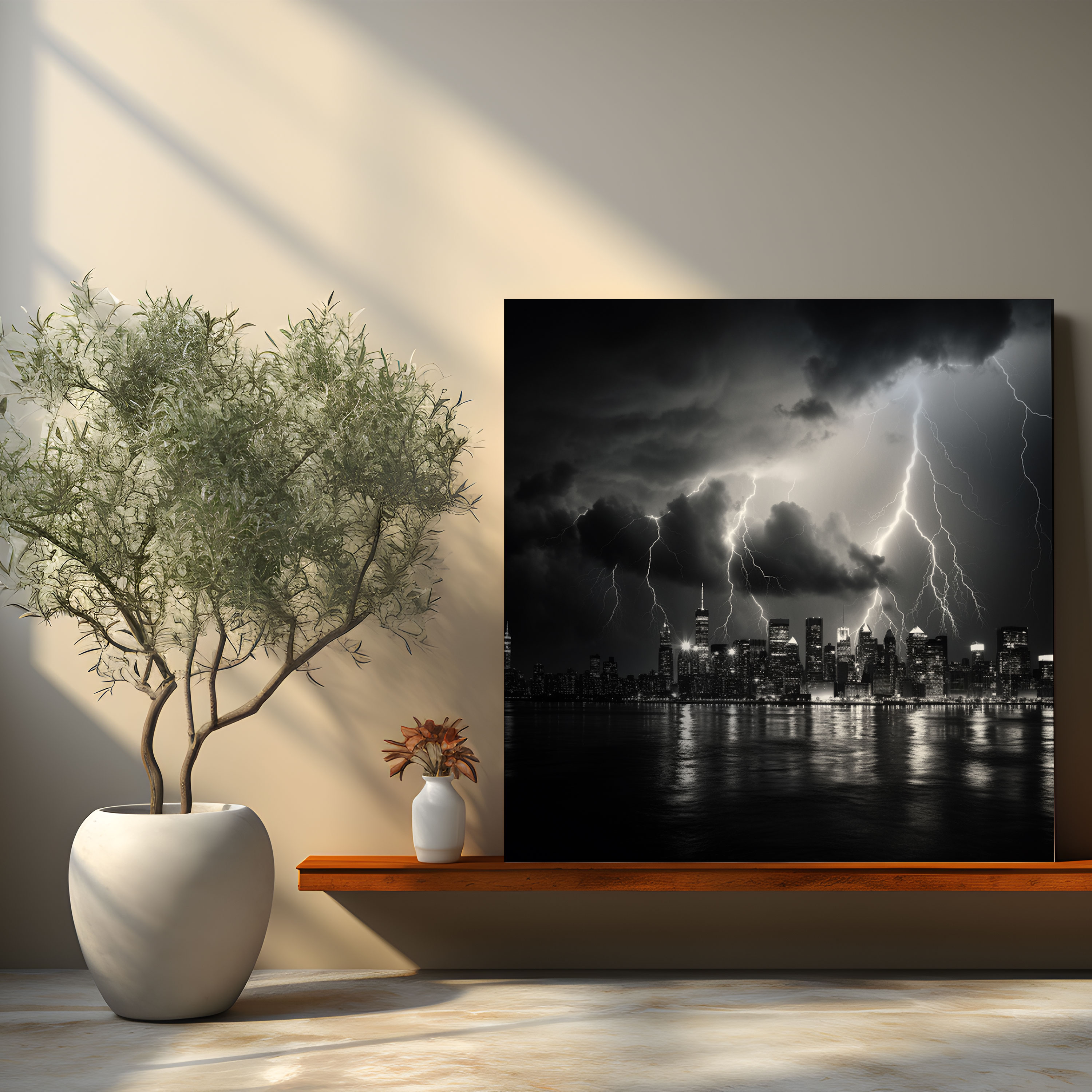 Electric Storm Canvas Print - Storm, Canvas Wall Art, High Quality Canvas Print, City Skyline Wall Art