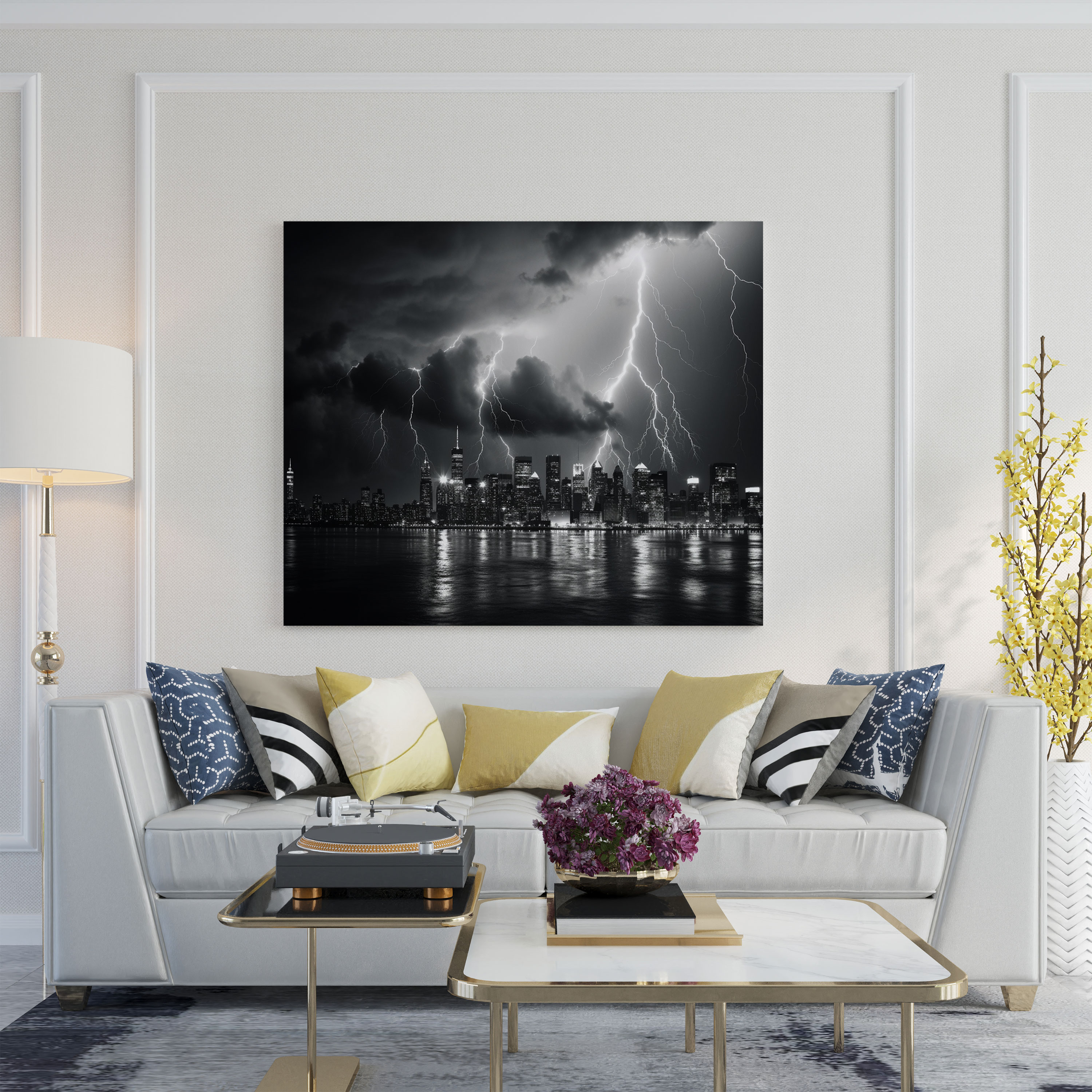 Electric Storm Canvas Print - Storm, Canvas Wall Art, High Quality Canvas Print, City Skyline Wall Art