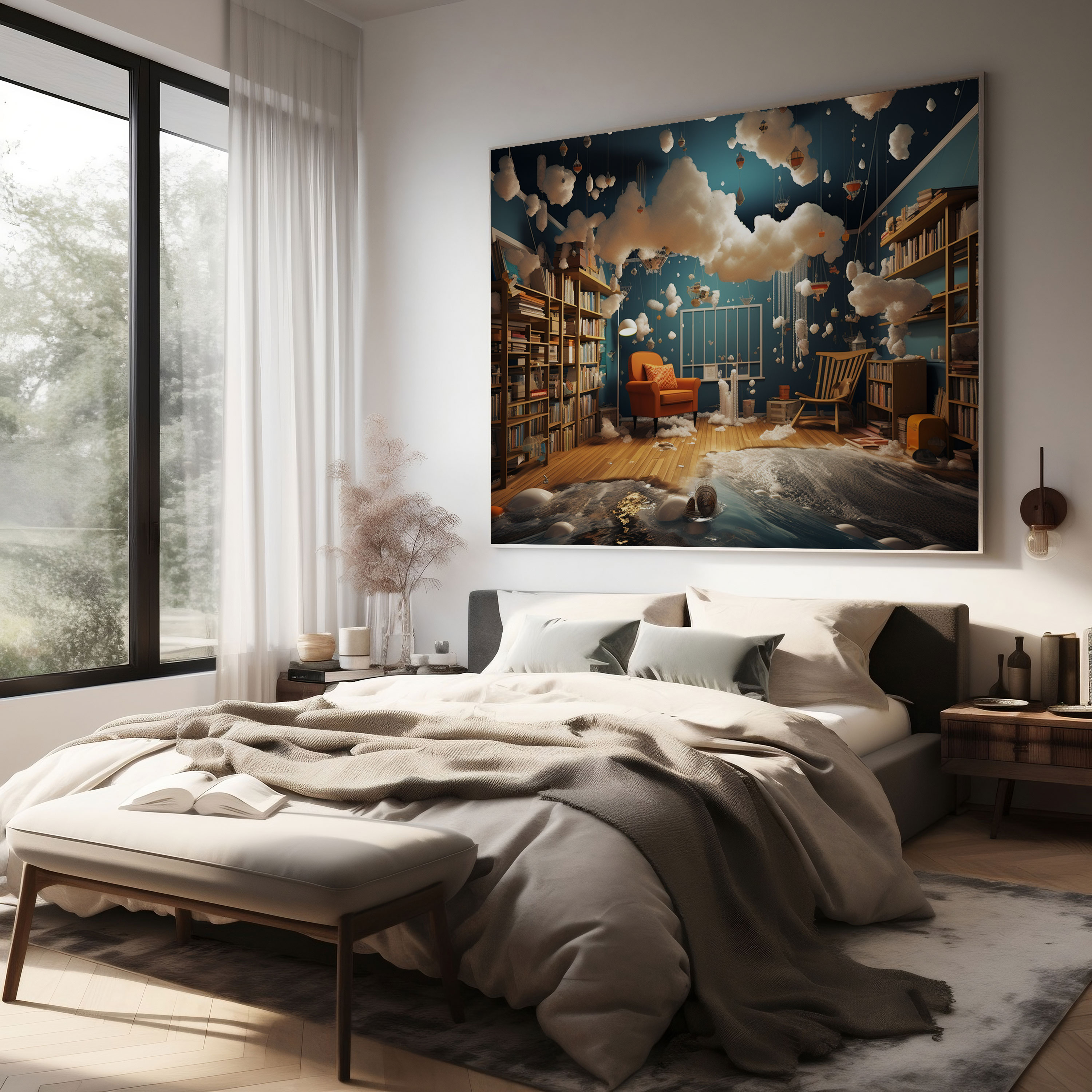 Dreamy Tempest Canvas Print - Storm, Dreamy Tempest Home Decoration, Surreal Artwork Wall Art, Storm Canvas Print