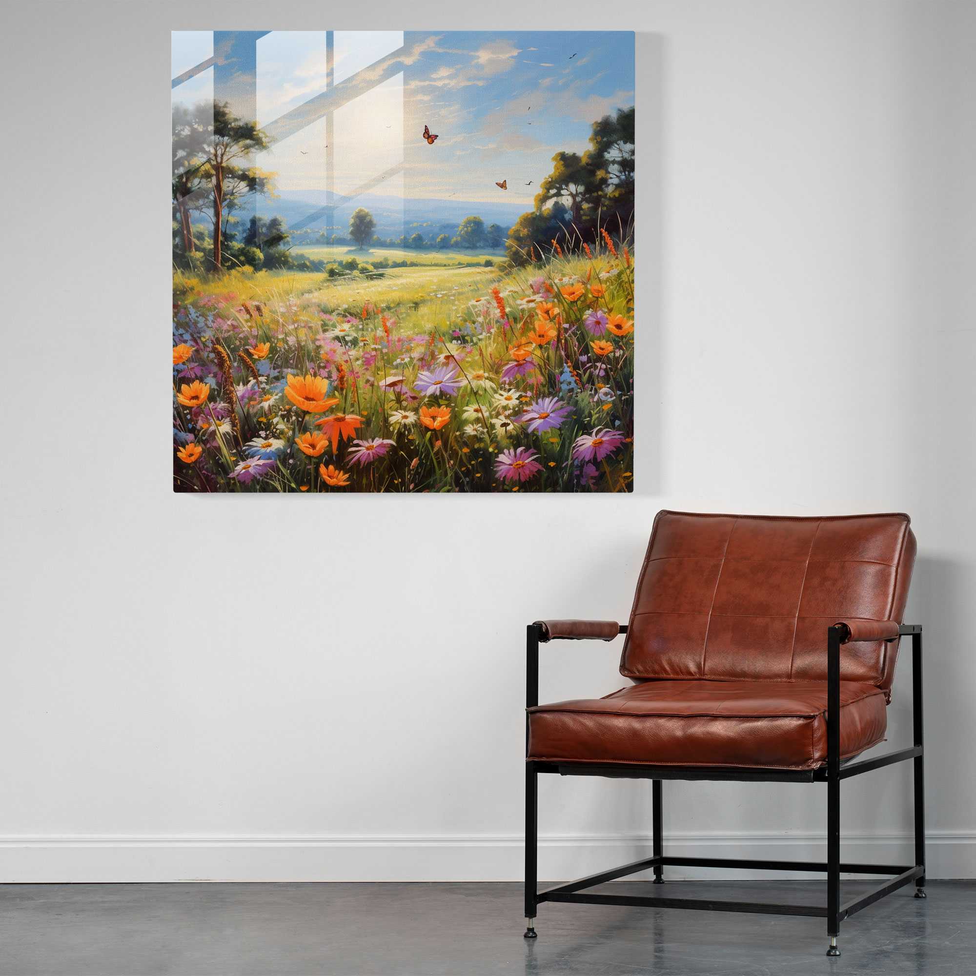 Sunlit Meadow Glass Print - Spiritual, Sunlit Meadow, Glass Art, Glass Wall Art