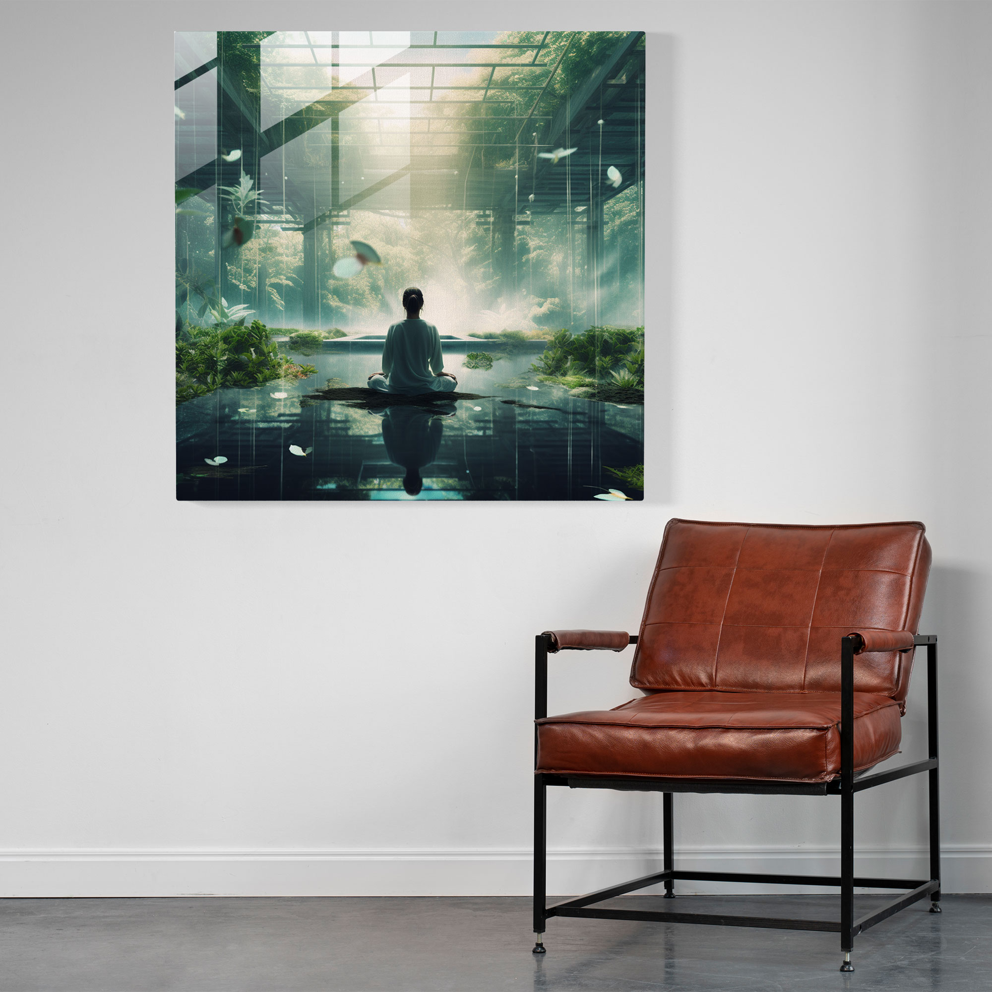 Ethereal Meditation Glass Print - Spiritual, Glass Wall Art, Wall Decoration, Modern Art