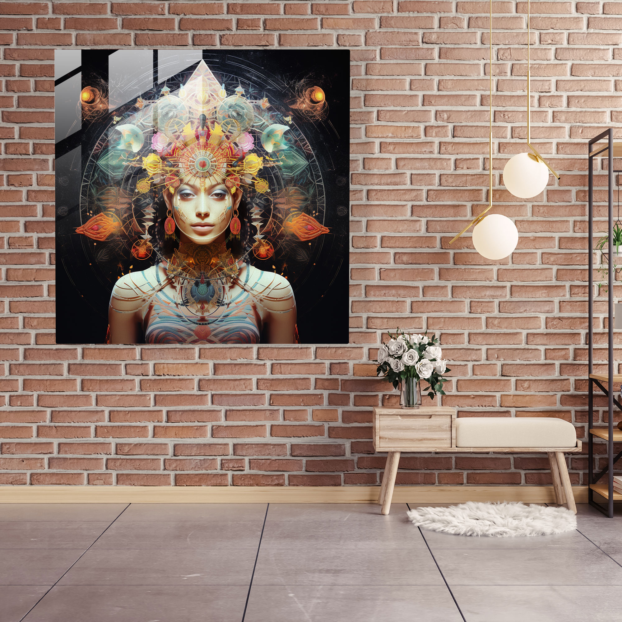 Sacred Symbols Glass Print - Spiritual, Modern Art, Glass Print, Glass Art