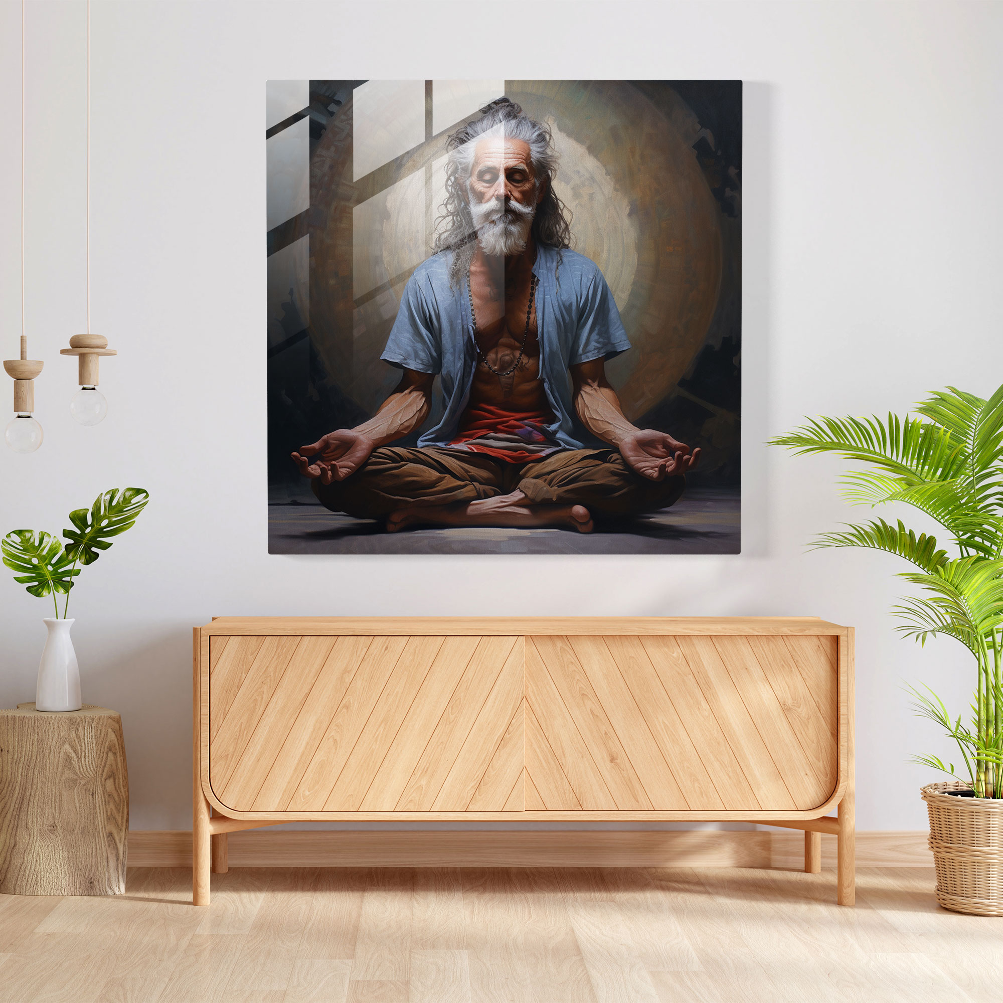 Ruhani Aydınlanma Cam Tablo - Modern Ruhani Sanat ve Huzur