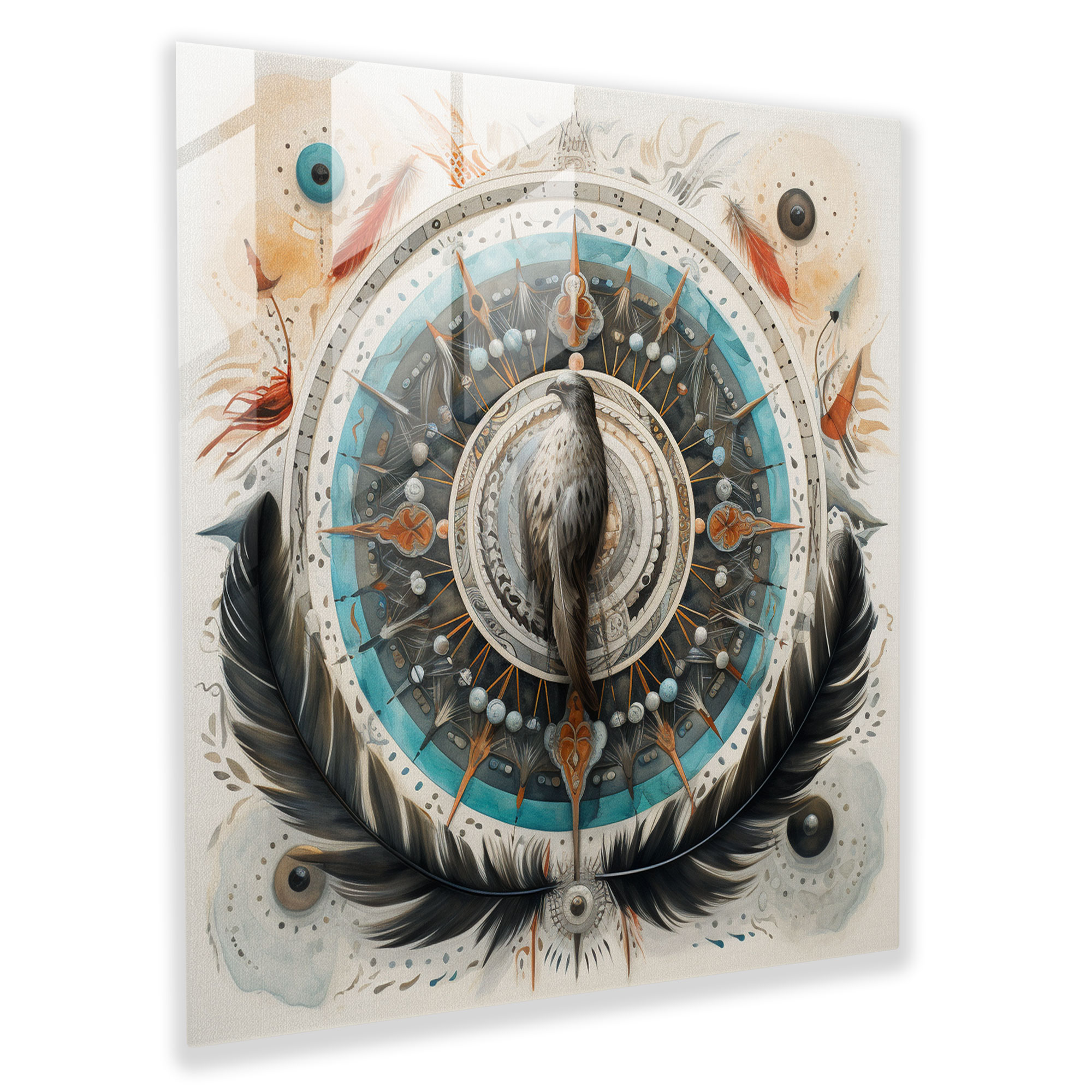 Soul's Harmony Glass Print - Spiritual, Spiritual, Mandala, Mixed Media