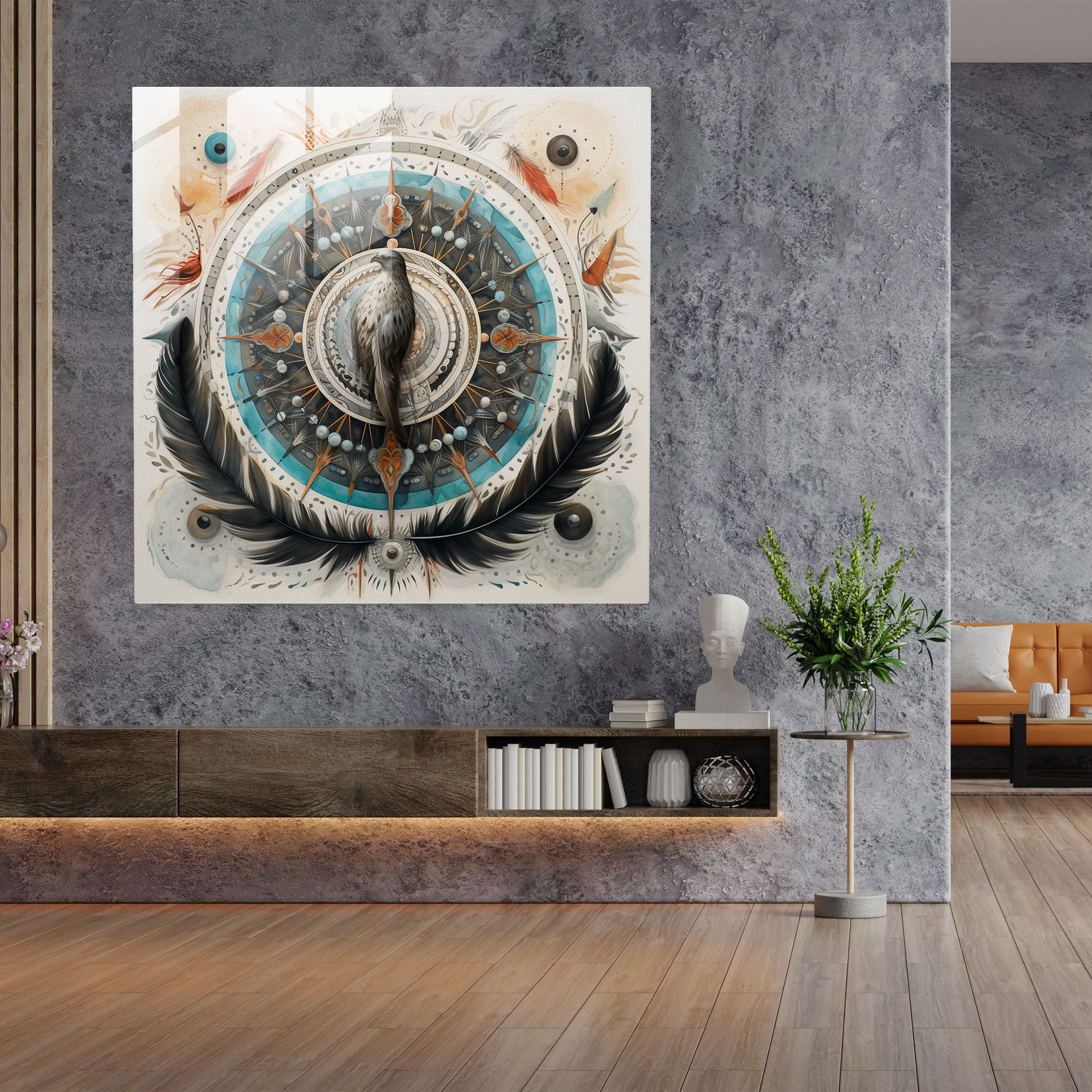 Soul's Harmony Glass Print - Spiritual, Spiritual, Mandala, Mixed Media