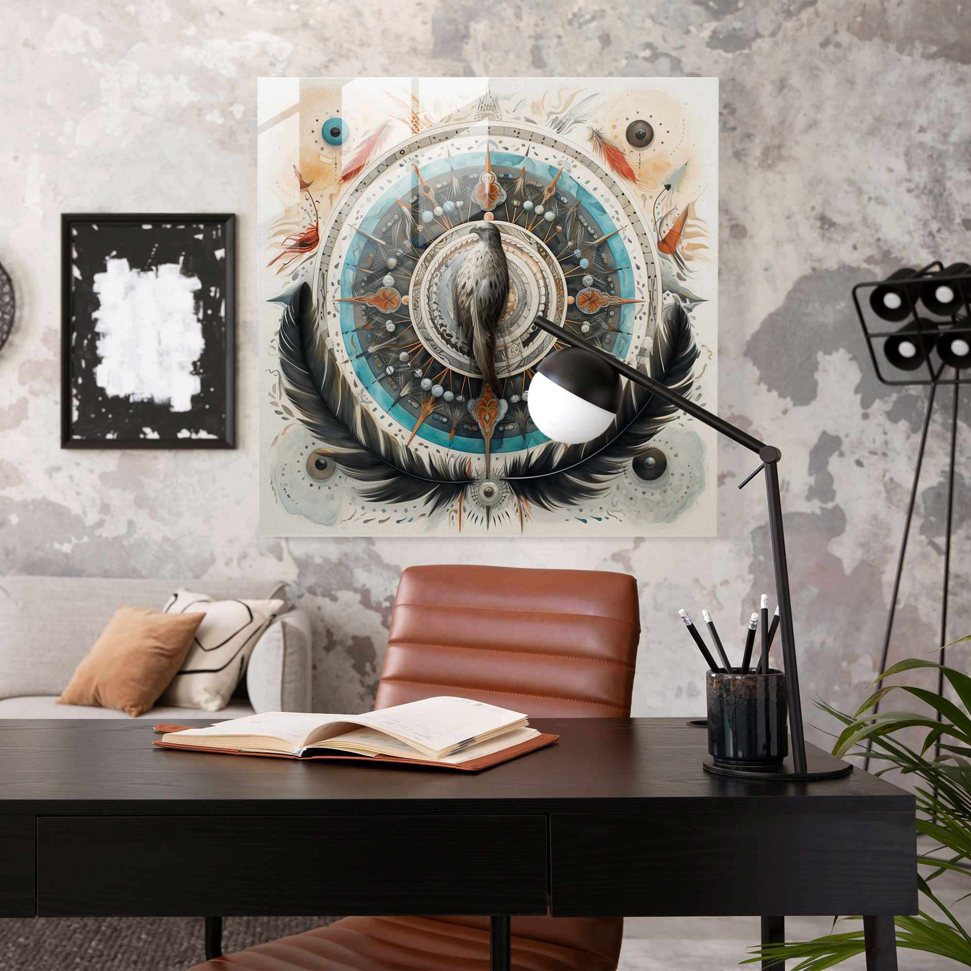 Soul's Harmony Glass Print - Spiritual, Spiritual, Mandala, Mixed Media