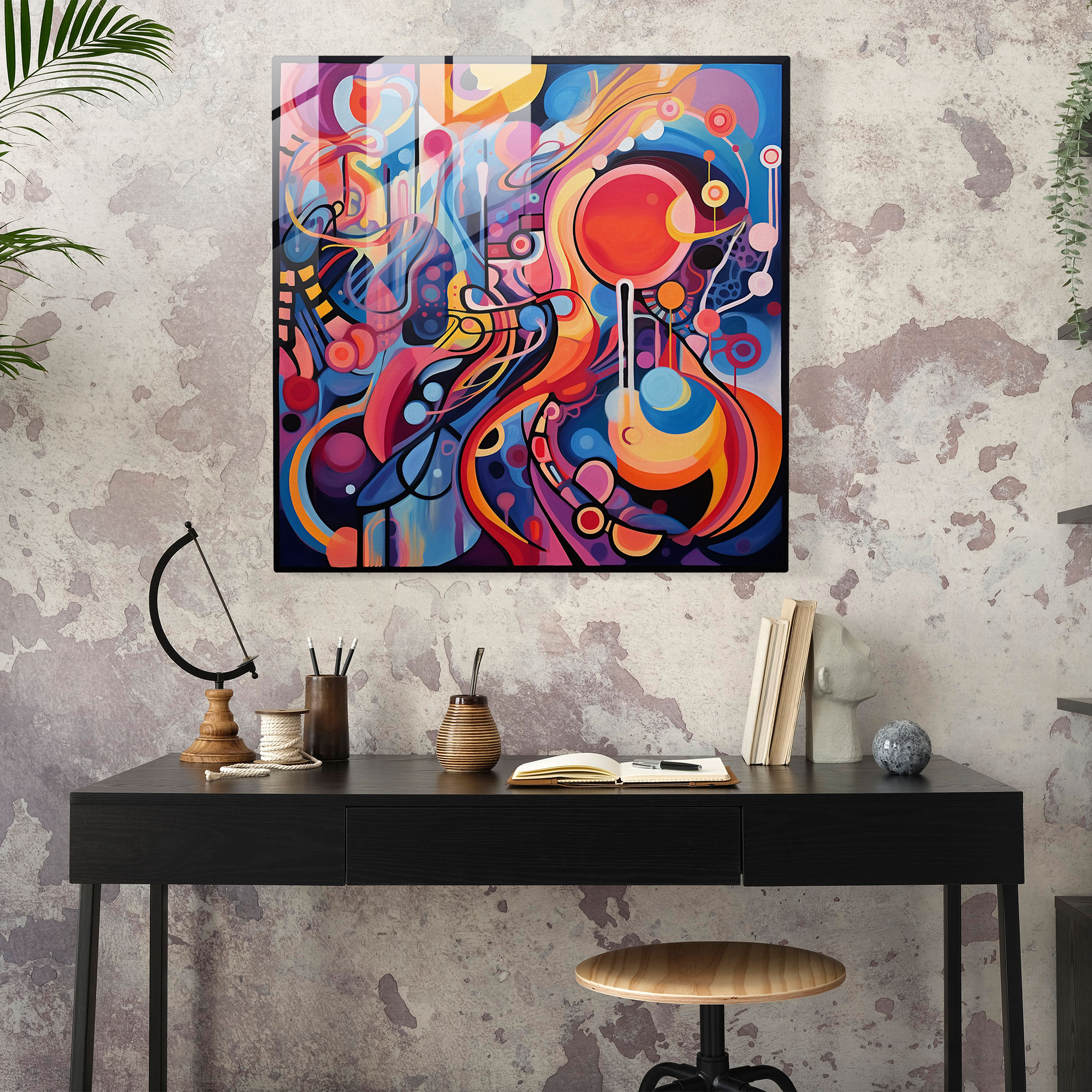 Spiritual Journey Glass Print - Spiritual, Colorful Abstract Painting, Spiritual Journey, Home Decoration