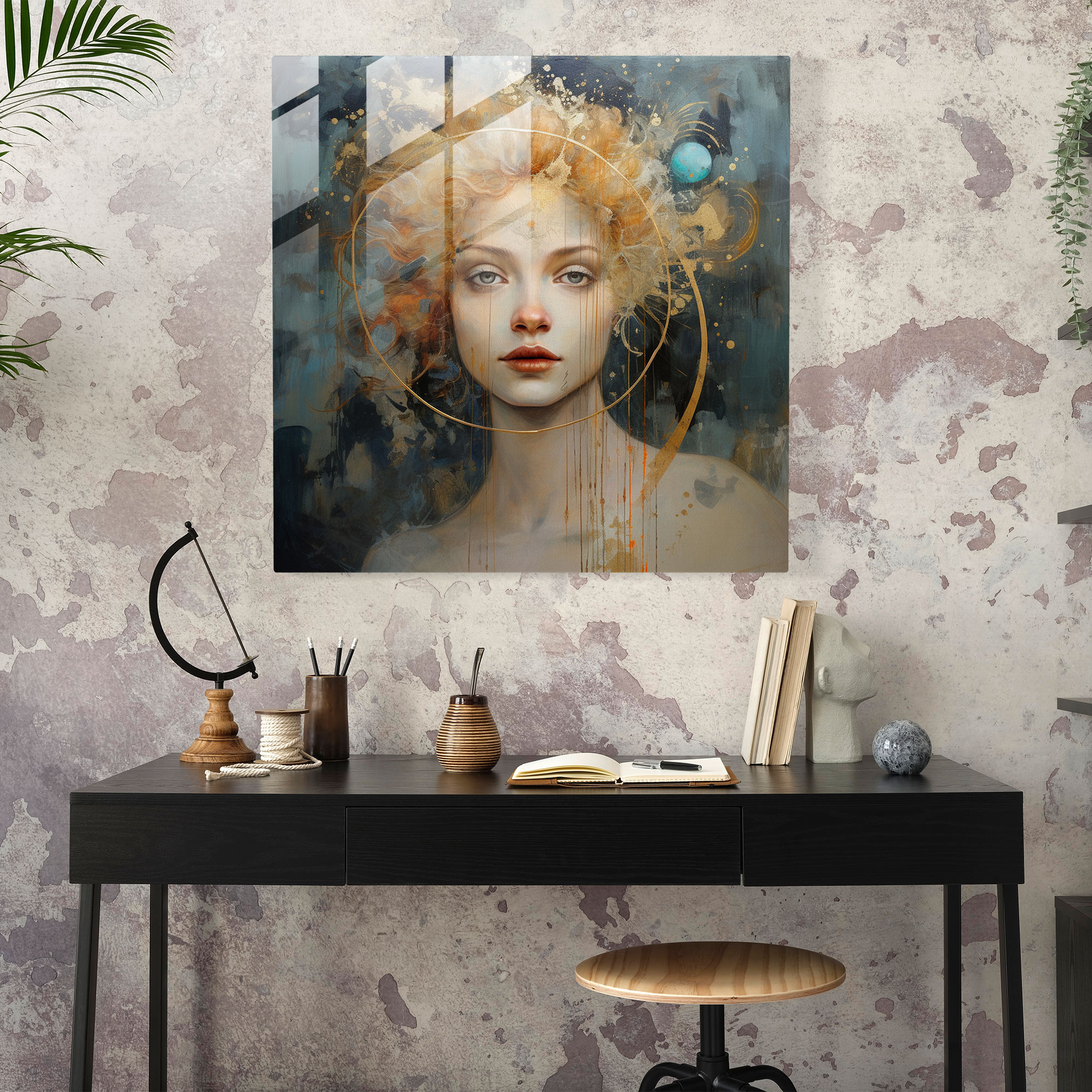 Ethereal Fusion Glass Print - Spiritual, Mixed Media Artwork, Modern Art, Glass Art