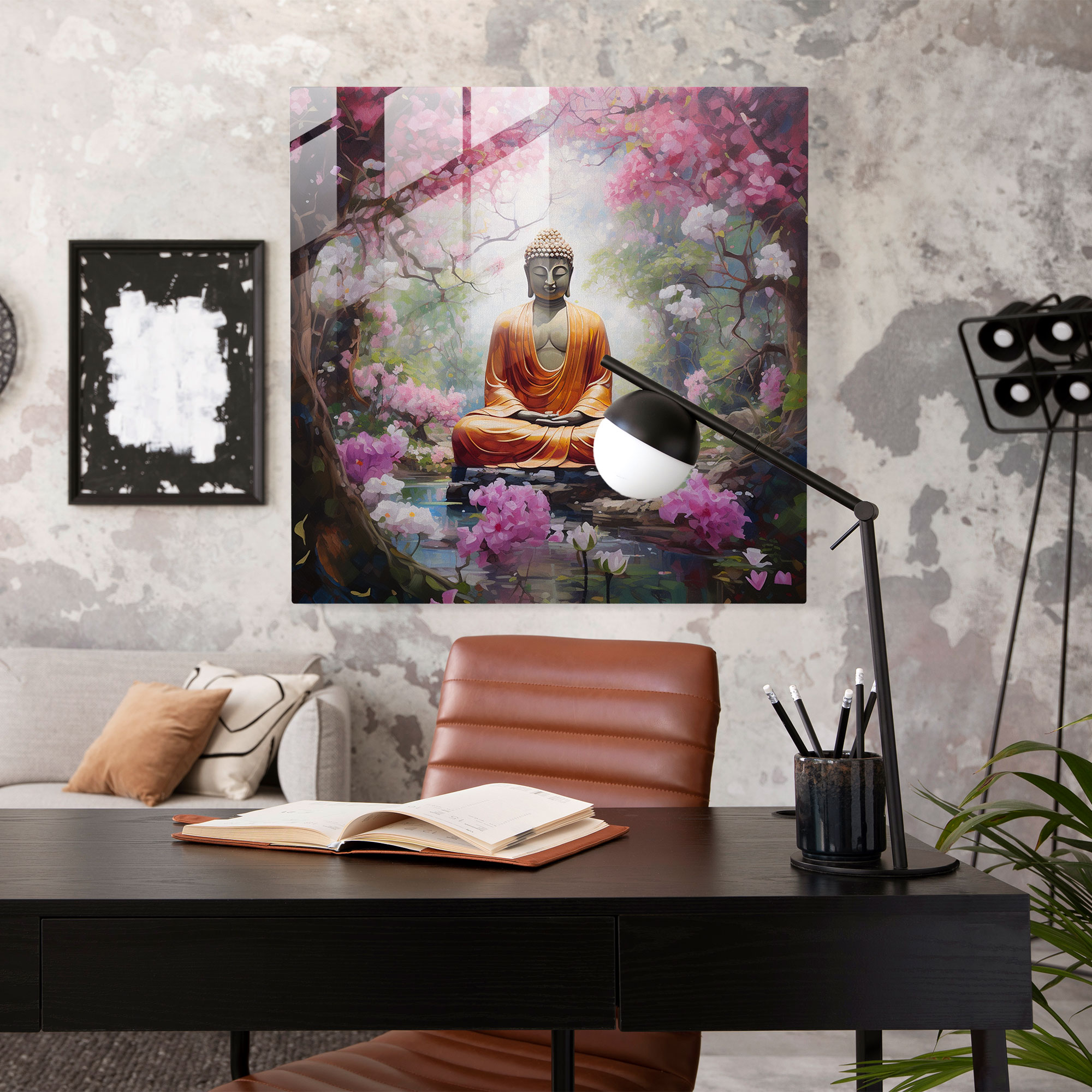 Spiritual Buddha Glass Print - Spiritual, Spiritual Buddha, Wall Decoration, Home Decoration