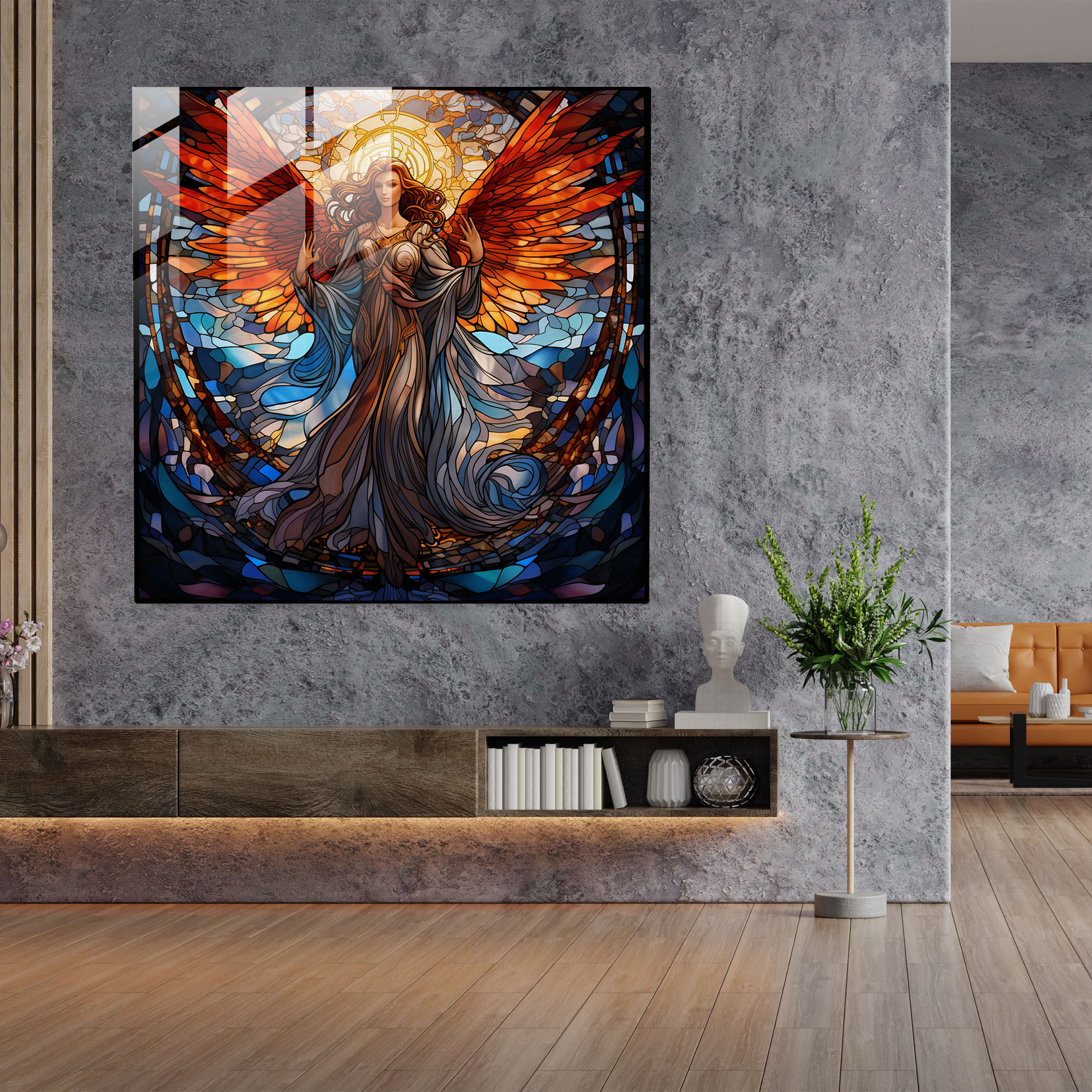 Spiritual Angel Glass Print - Spiritual, Glass Art, Home Decoration, Glass Print