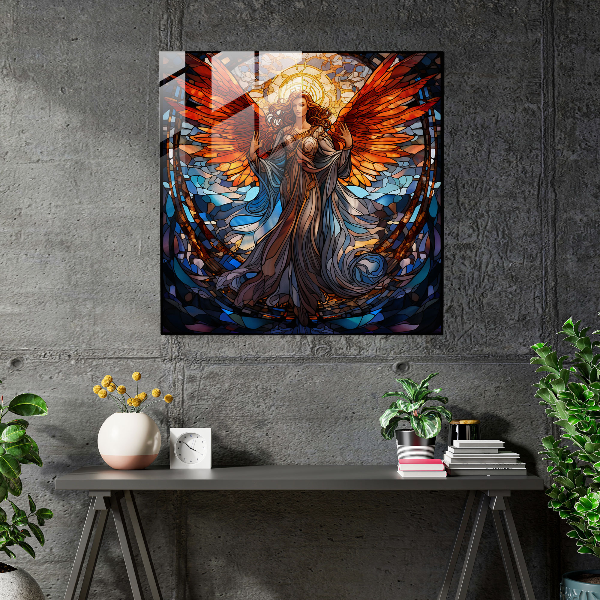 Spiritual Angel Glass Print - Spiritual, Glass Art, Home Decoration, Glass Print